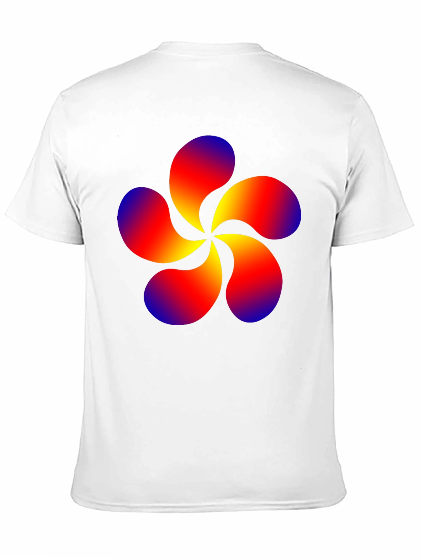 Abstract Swirl Flower Graphic Black T-Shirt