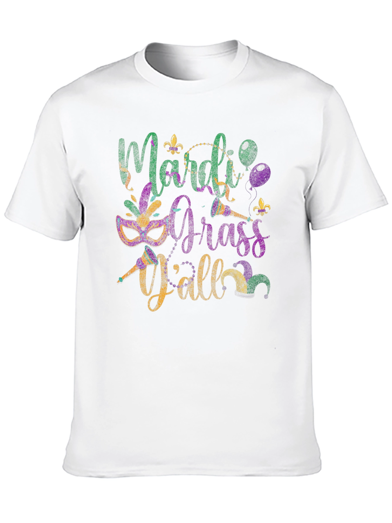 Mardi Gras Yall Graphic T-Shirt