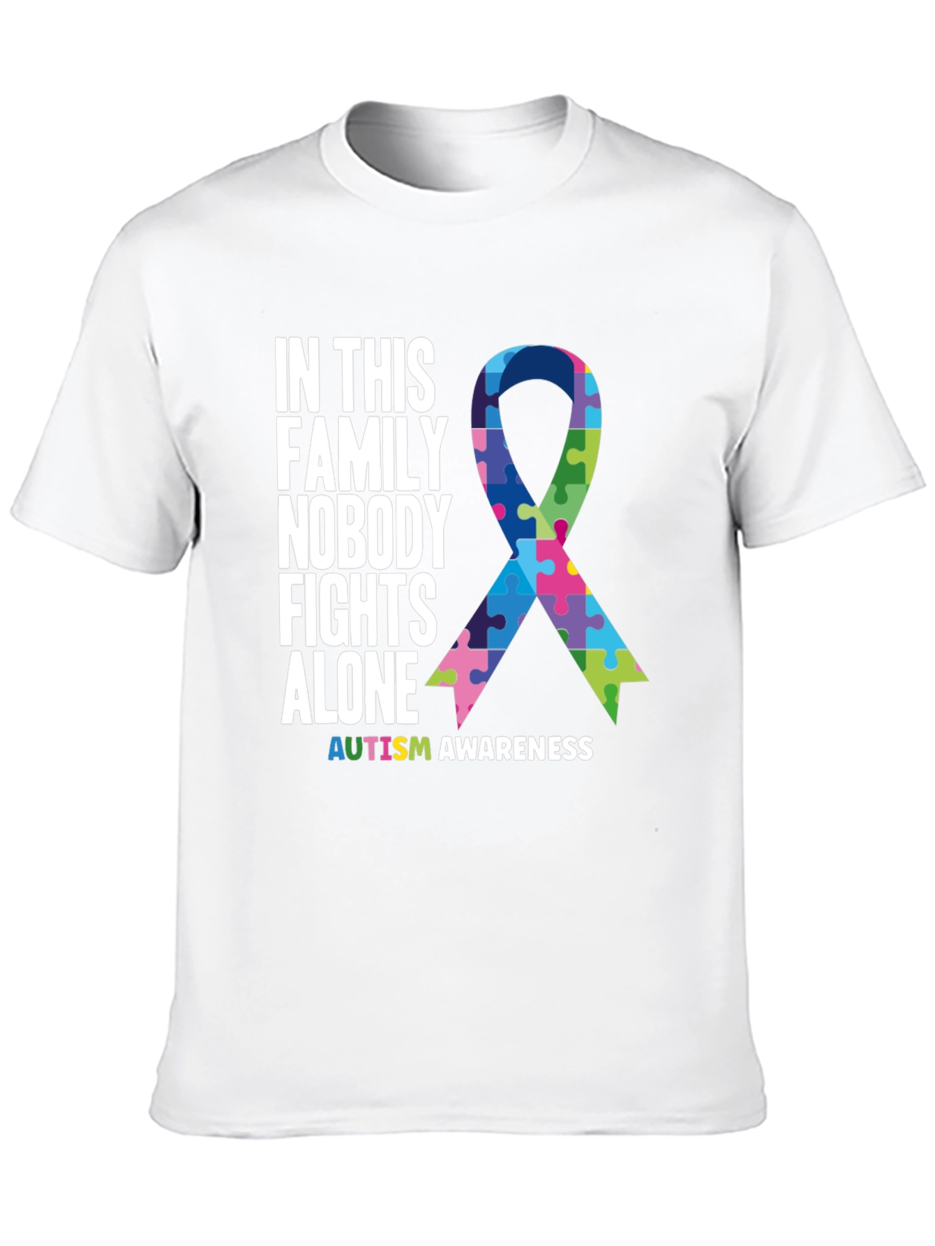 Autism Awareness T-Shirt - Nobody Fights Alone