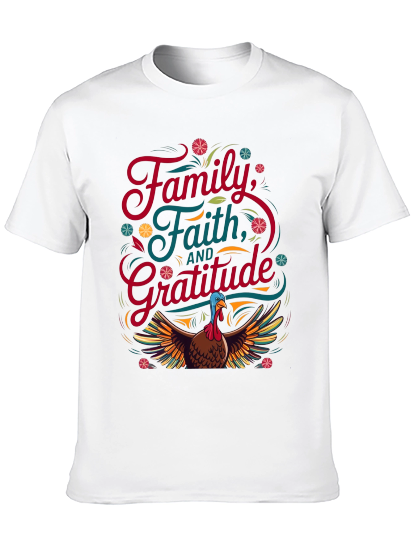 Thanksgiving Family Faith Gratitude Turkey T-Shirt