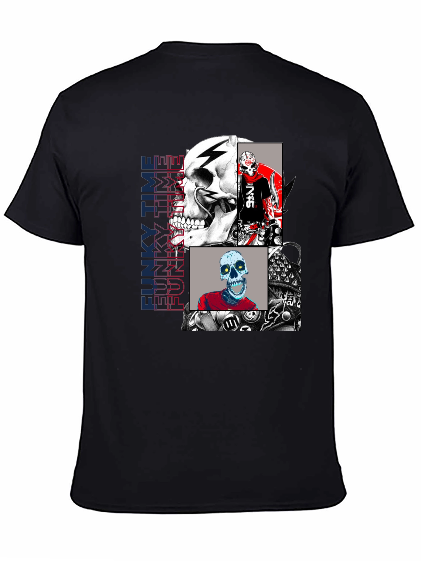Funky Time Skull Graphic Tee - Mens Fashion