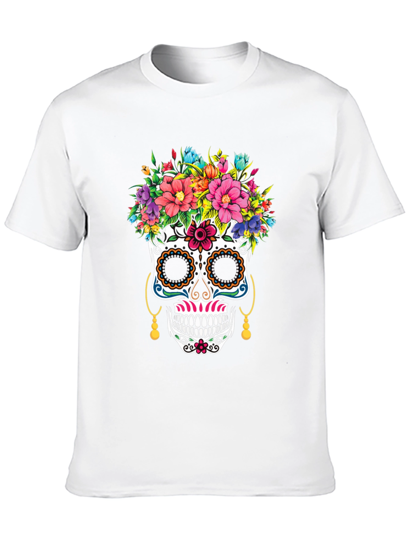 Sugar Skull Floral T-Shirt Day of the Dead