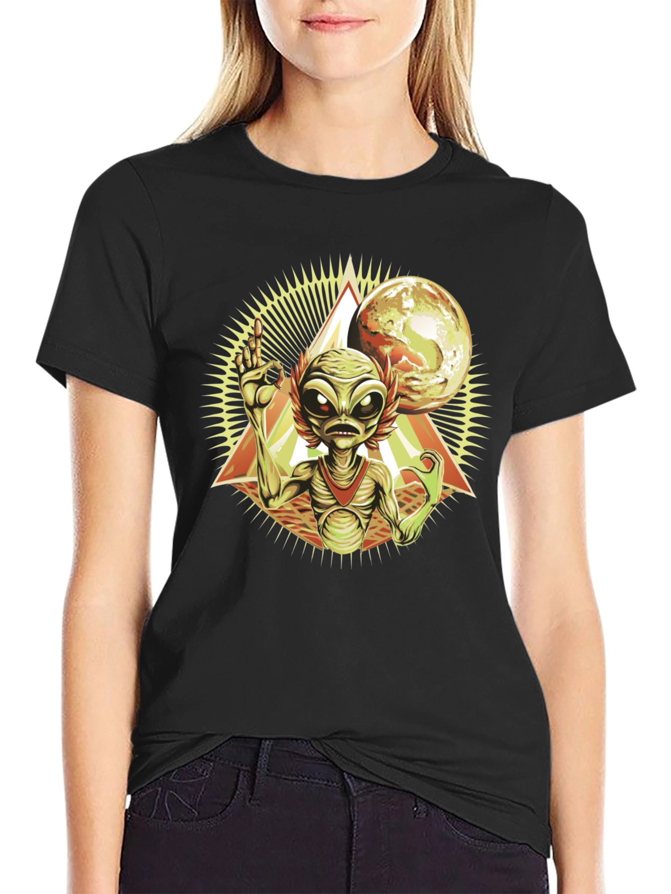 Alien Graphic T-Shirt - Space Invasion Design