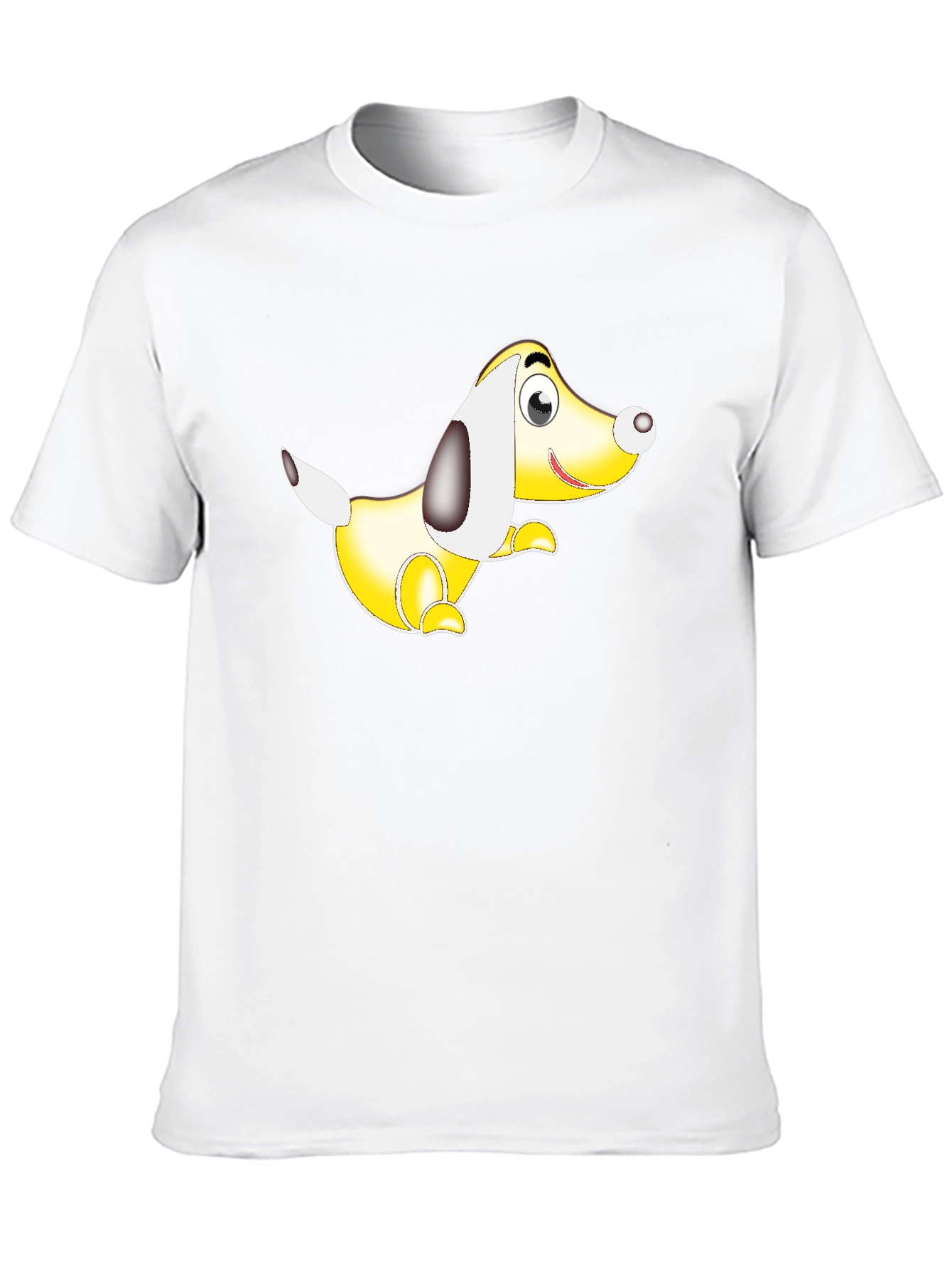 Black T-Shirt with Cartoon Dog Graphic