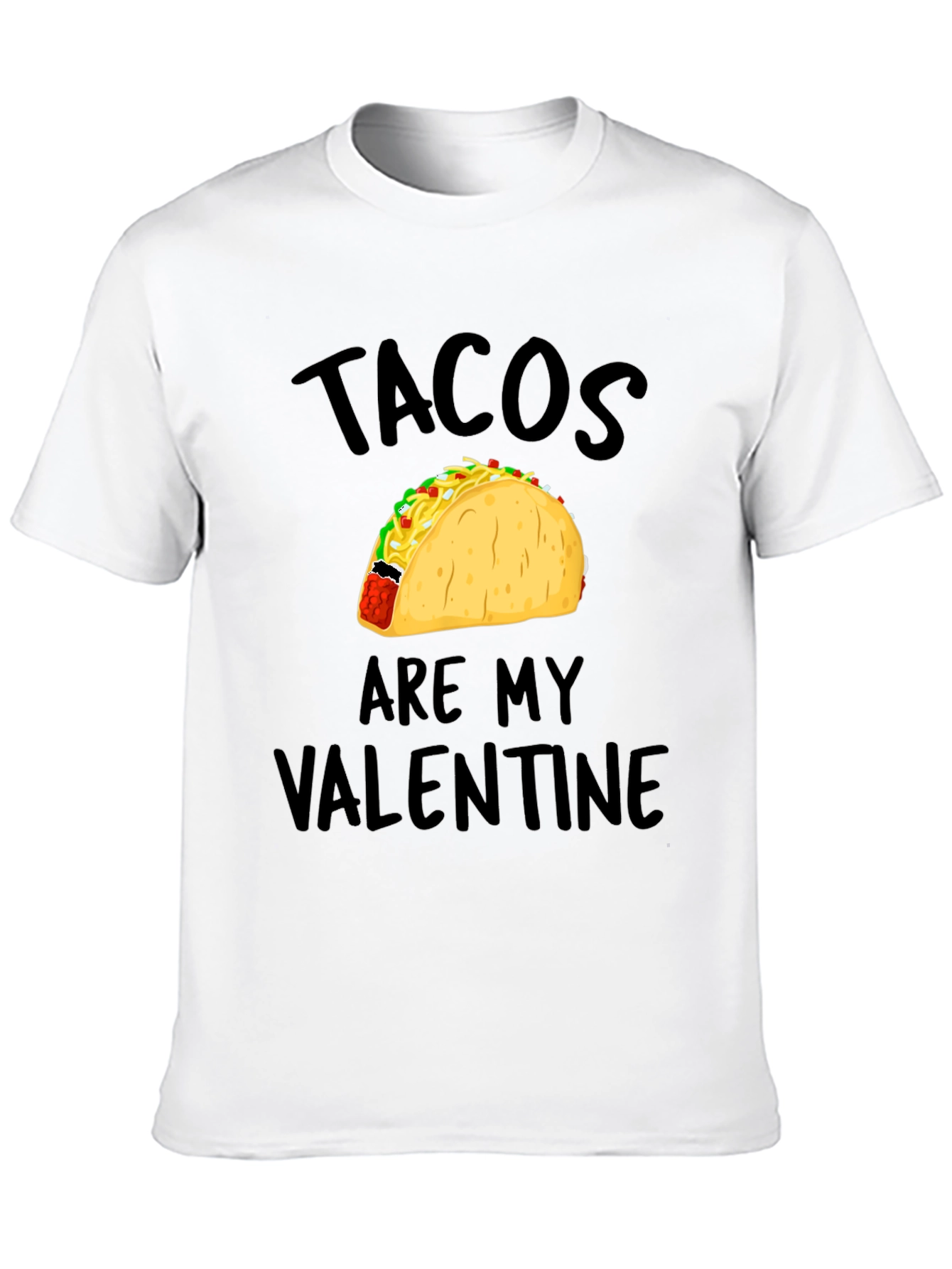 Tacos Are My Valentine Mens Black T-Shirt