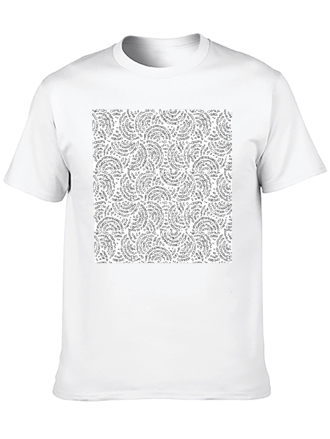 Abstract Swirl Pattern Black T-Shirt