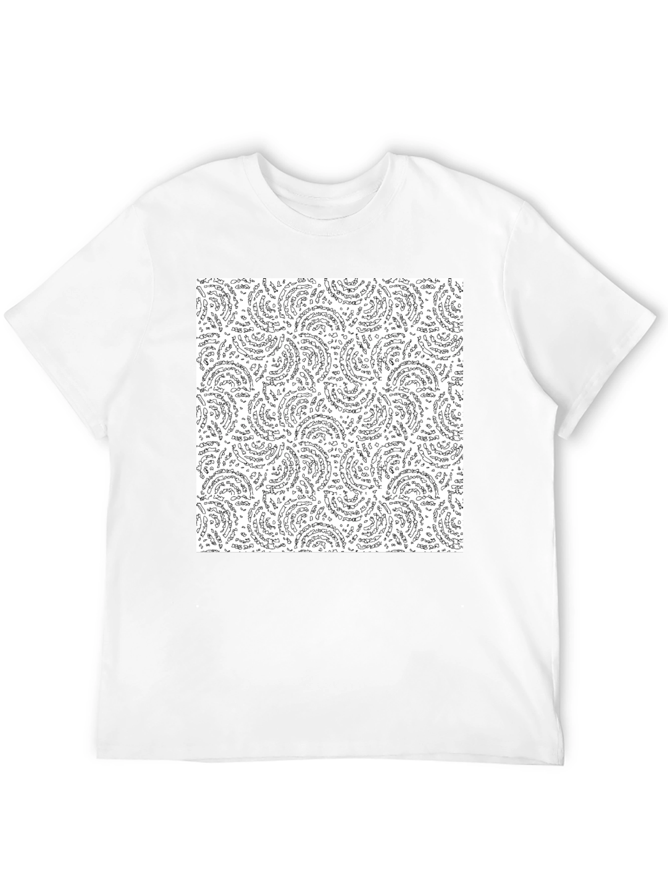 Abstract Swirl Pattern Black T-Shirt