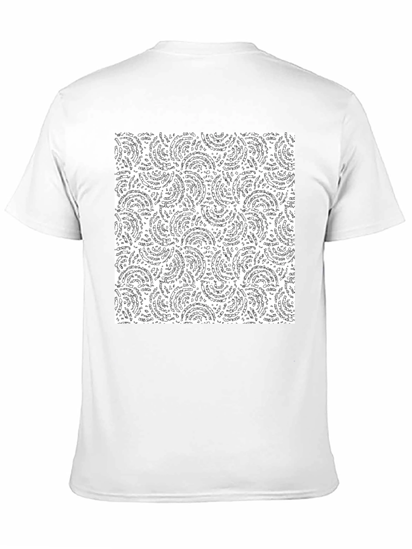 Abstract Swirl Pattern Black T-Shirt