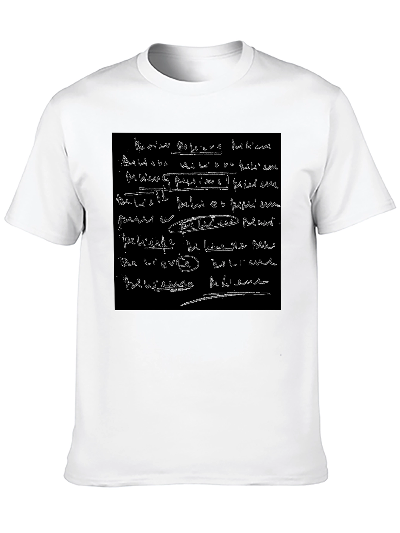 Abstract Script Black T-Shirt