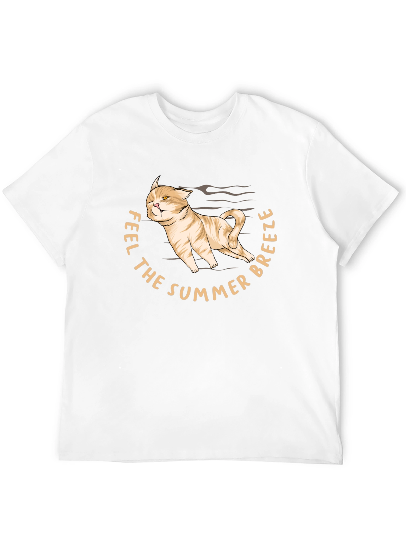 Feel The Summer Breeze Cat Graphic T-Shirt