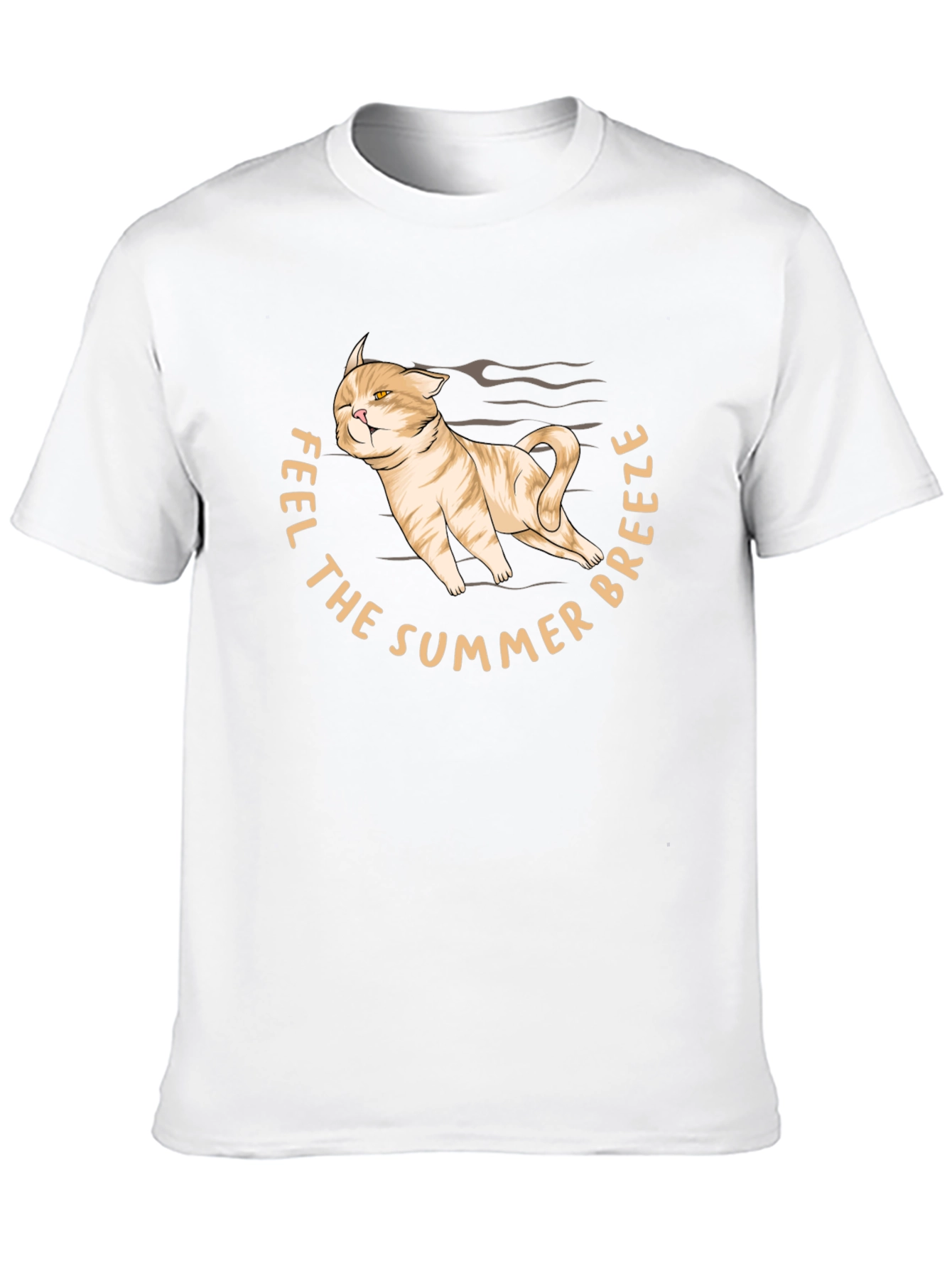 Feel The Summer Breeze Cat Graphic T-Shirt