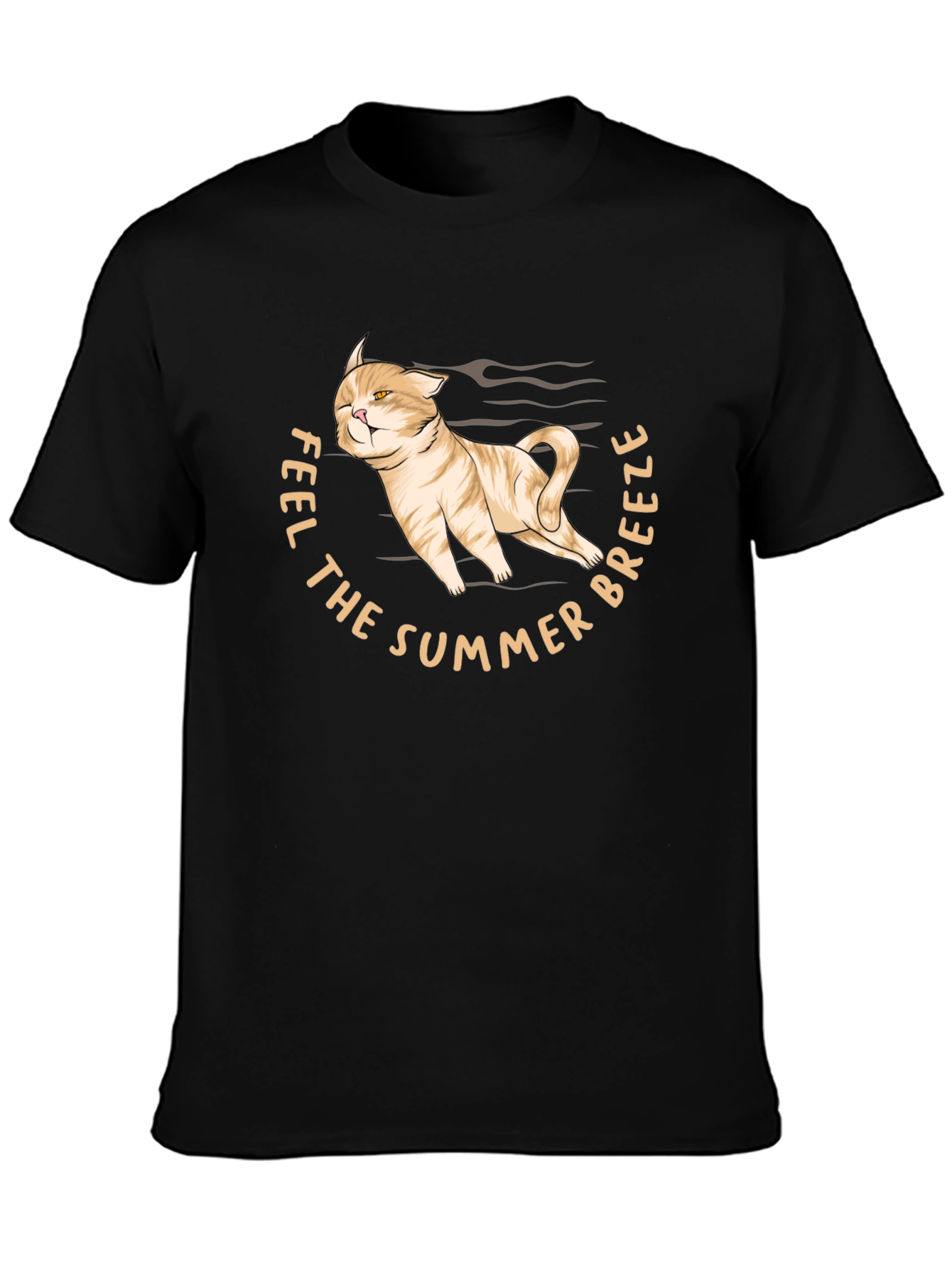 Feel The Summer Breeze Cat Graphic T-Shirt