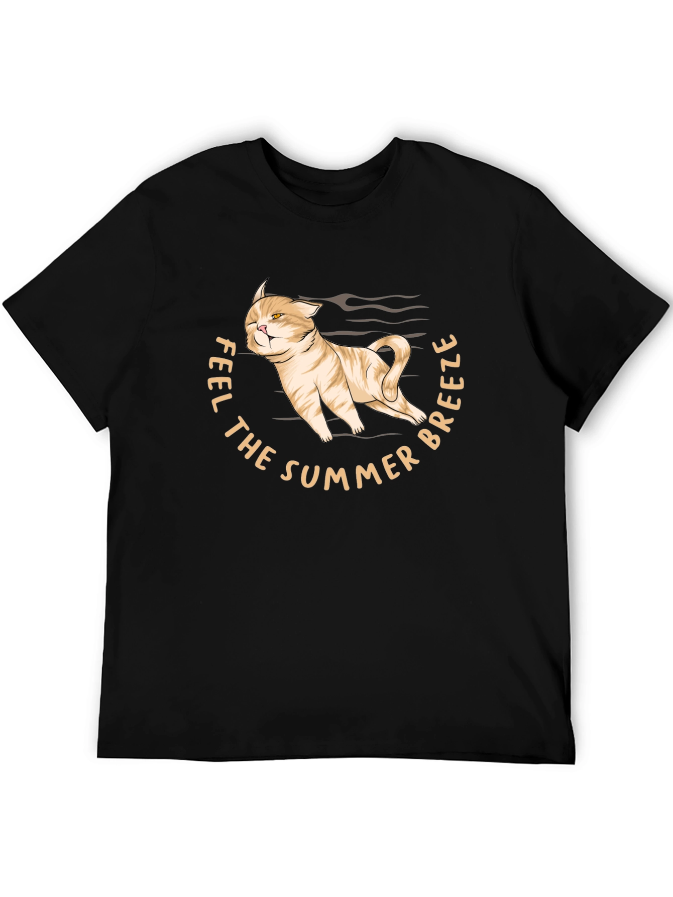 Feel The Summer Breeze Cat Graphic T-Shirt