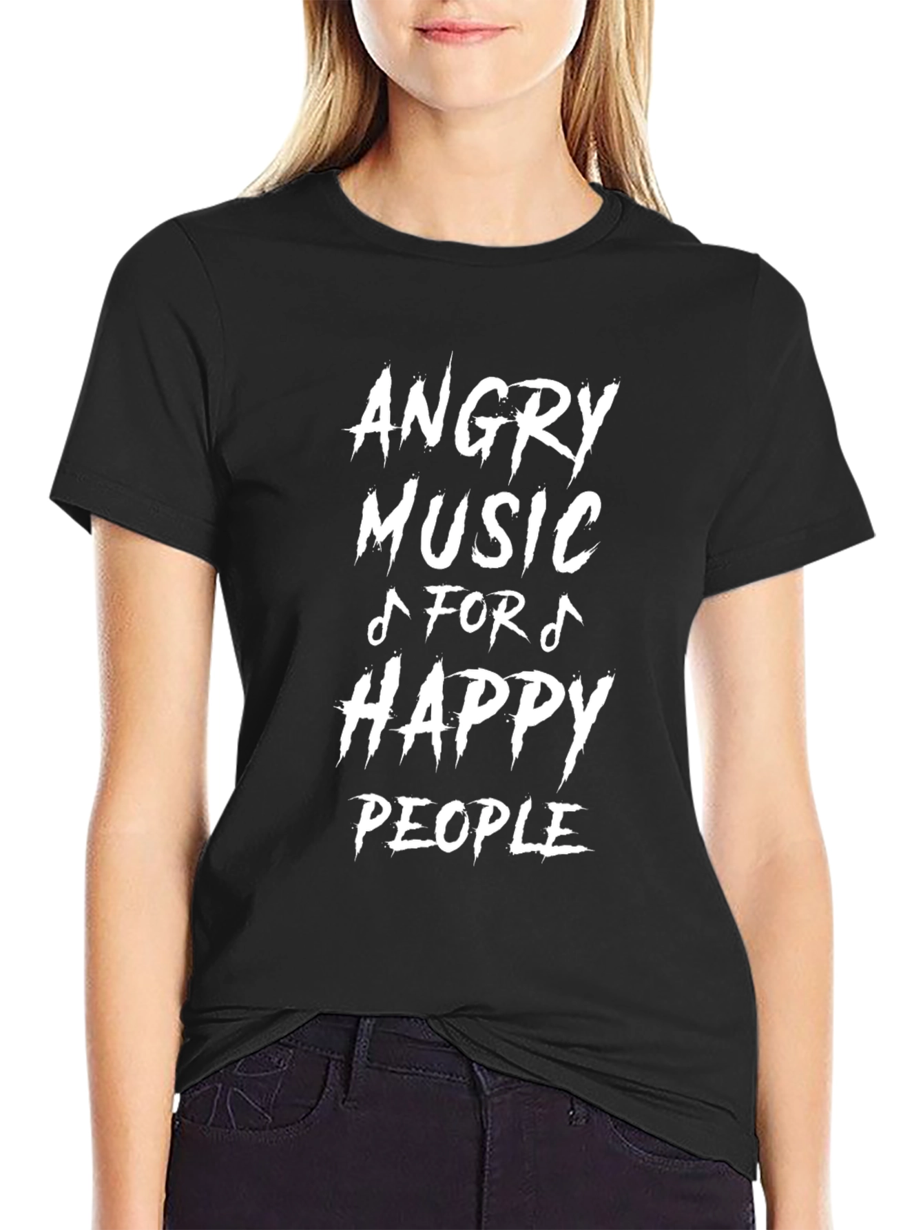 Angry Music for Happy People Black T-Shirt