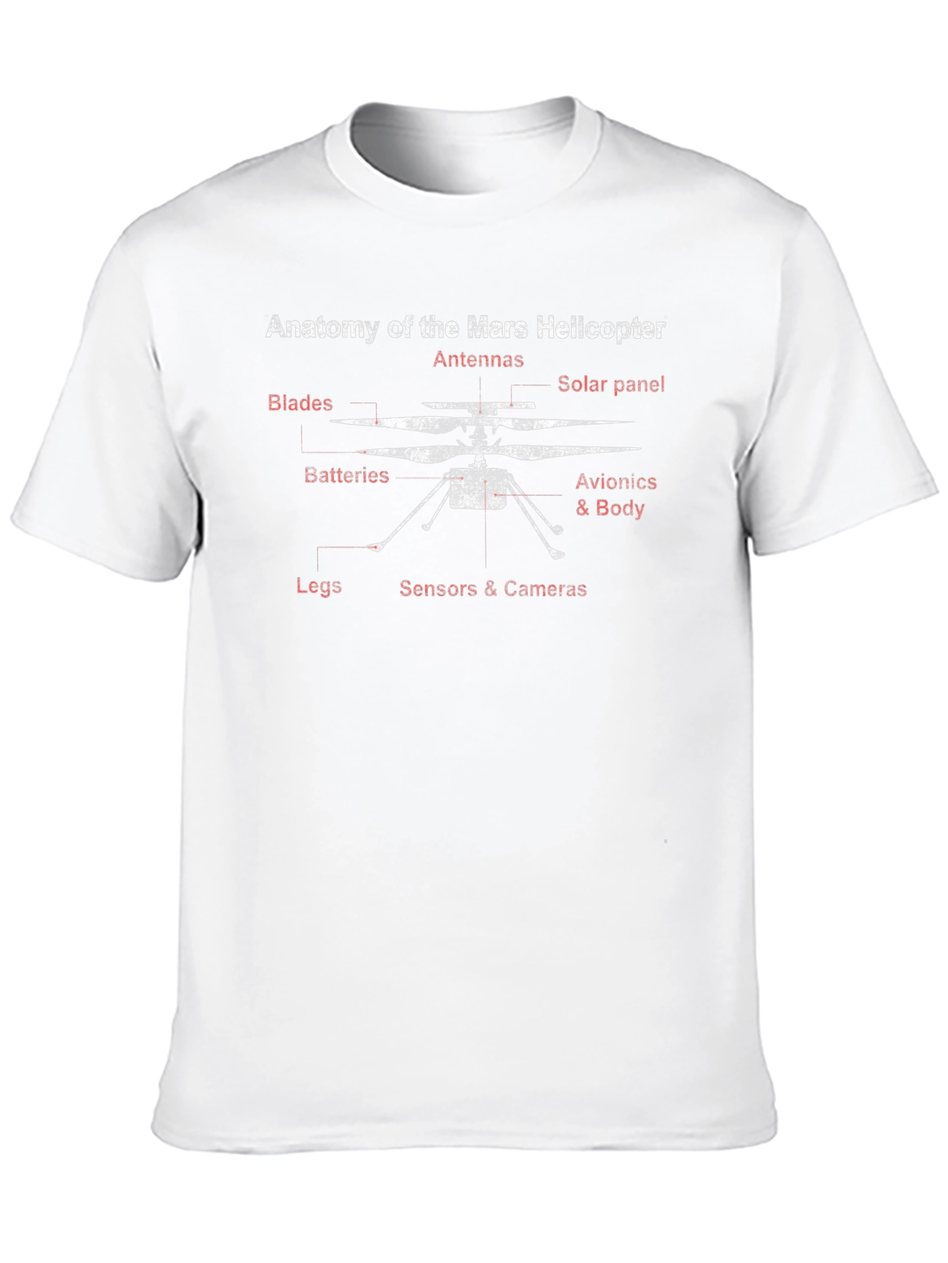 Mars Helicopter Anatomy T-Shirt - Space Exploration Tee