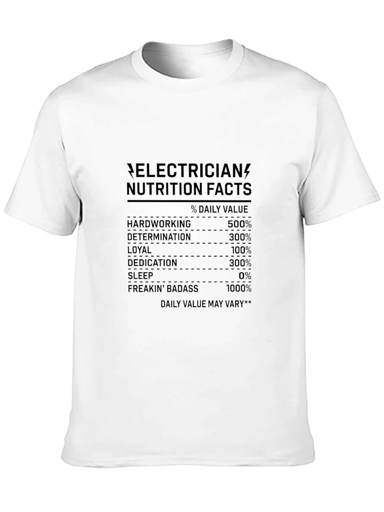 Electrician Nutrition Facts Graphic Tee