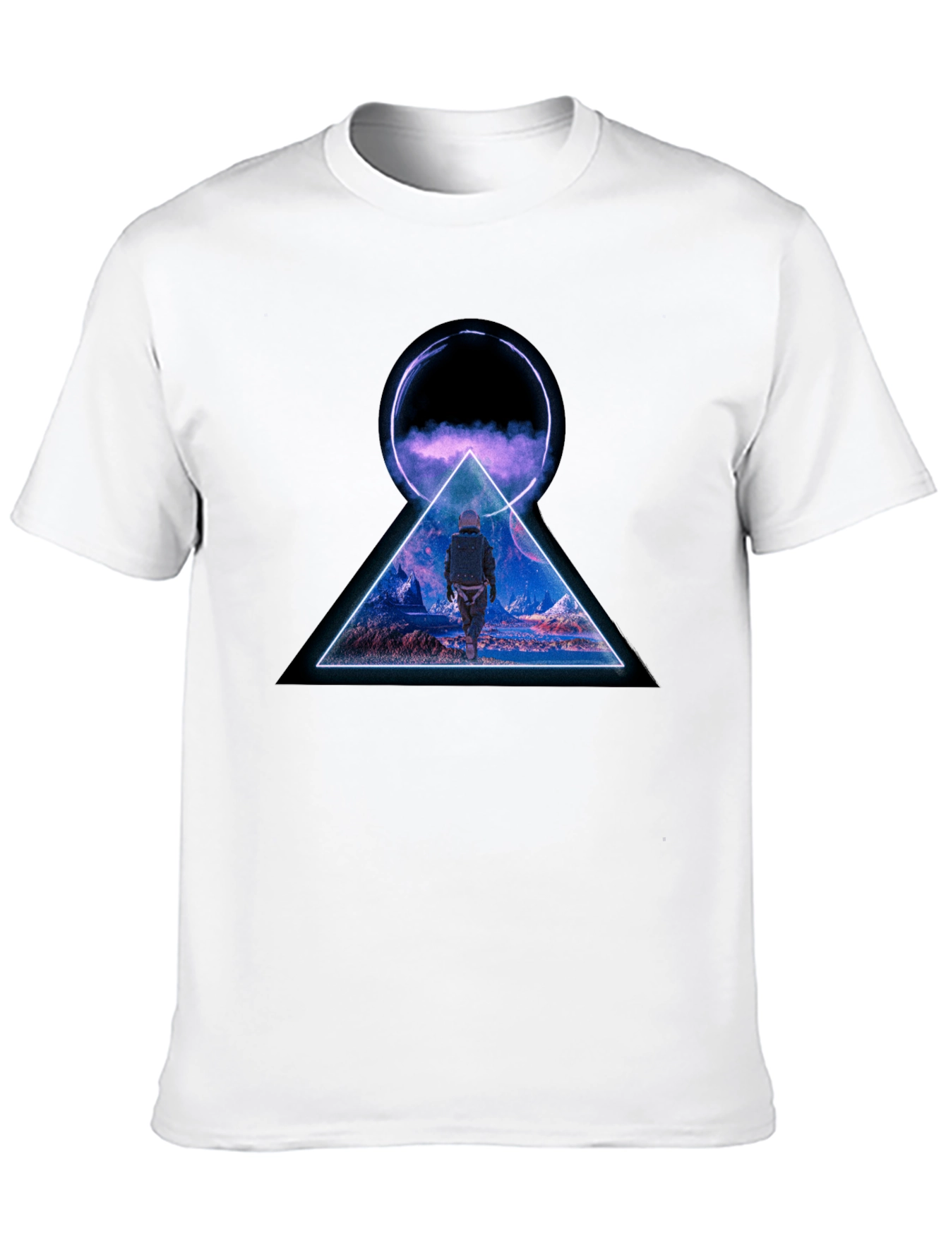 Abstract Geometric Graphic Print Black T-Shirt