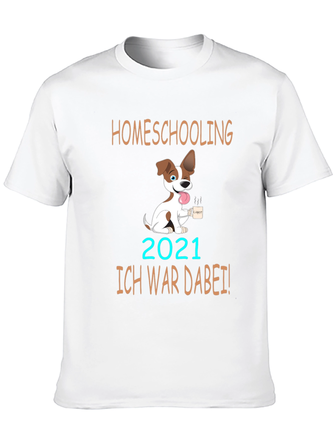 Homeschooling 2021 T-Shirt Cute Dog Design Black