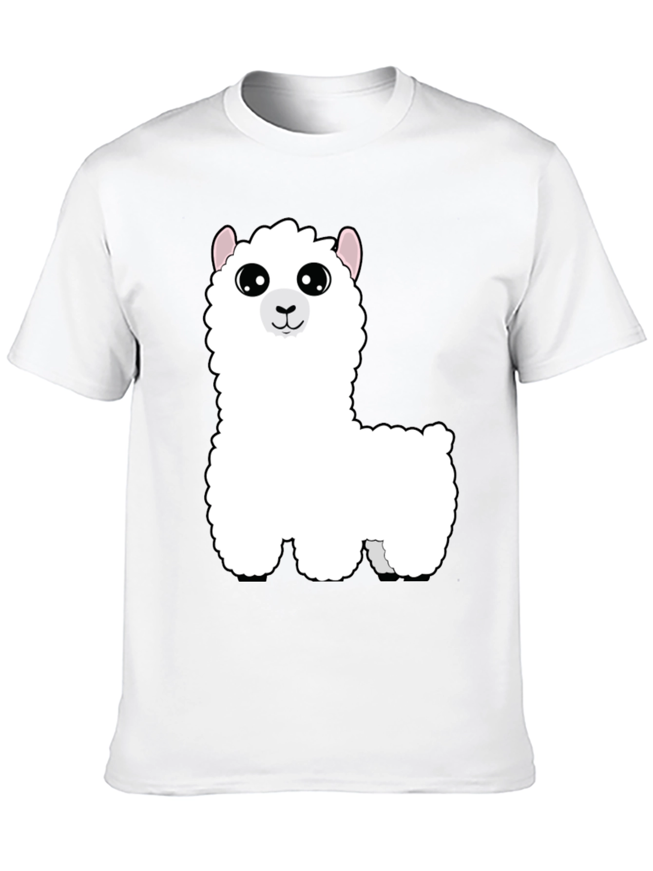 Cute Alpaca Graphic Tee - Black Cotton T-Shirt