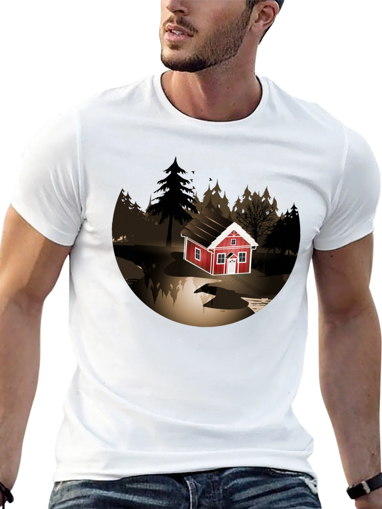 Cabin Lake Graphic Tee - Stylish Comfort
