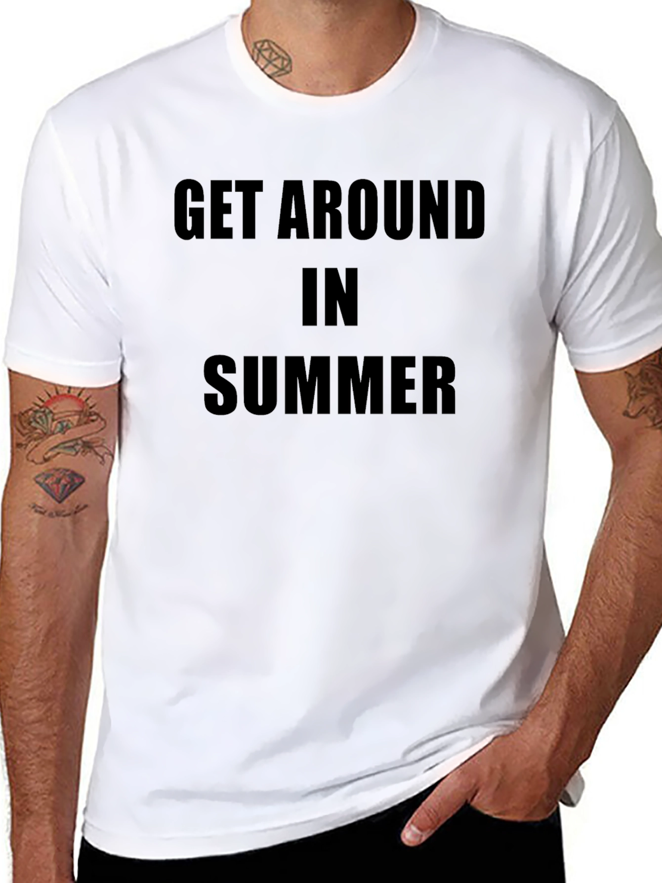 Get Around in Summer Black T-Shirt
