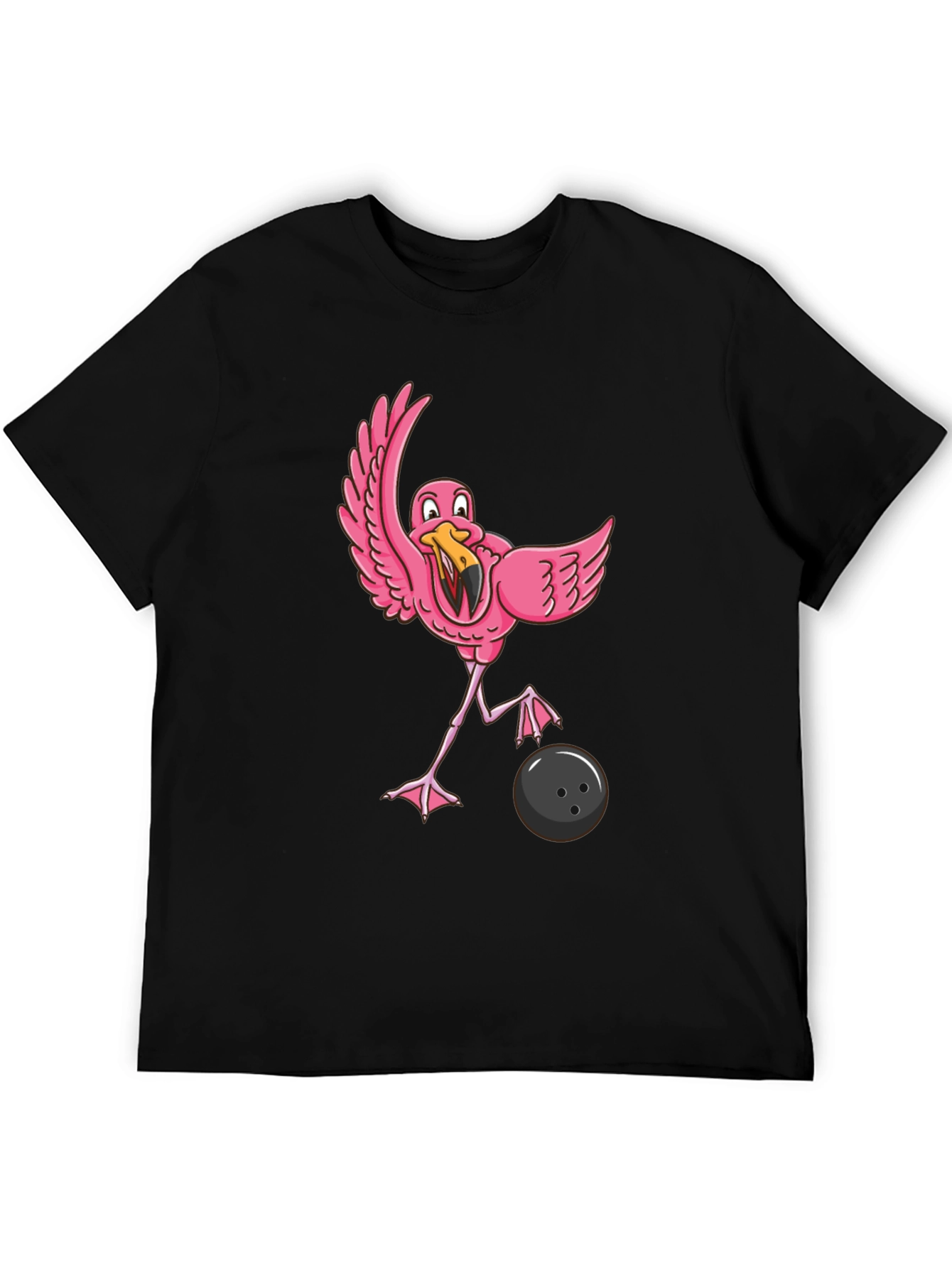 Flamingo Bowling Black T-Shirt