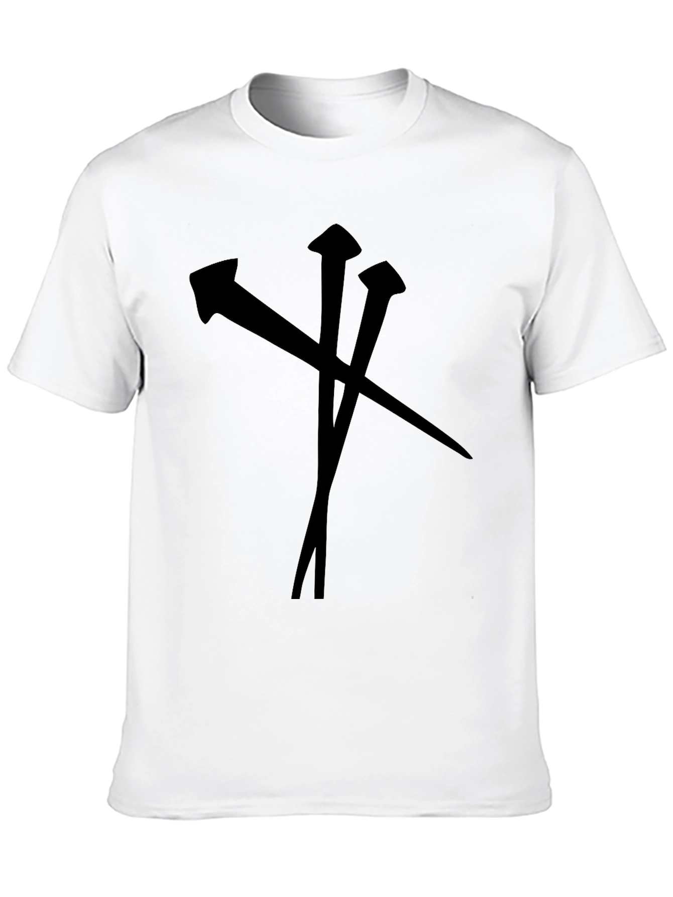 Black T-Shirt with Nail Graphic