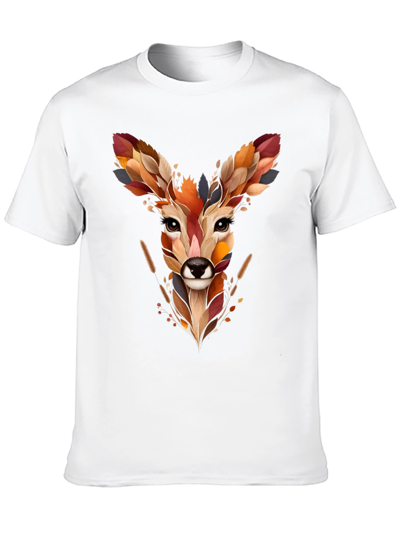 Deer Head Graphic Tee - Nature Inspired Art Shirt