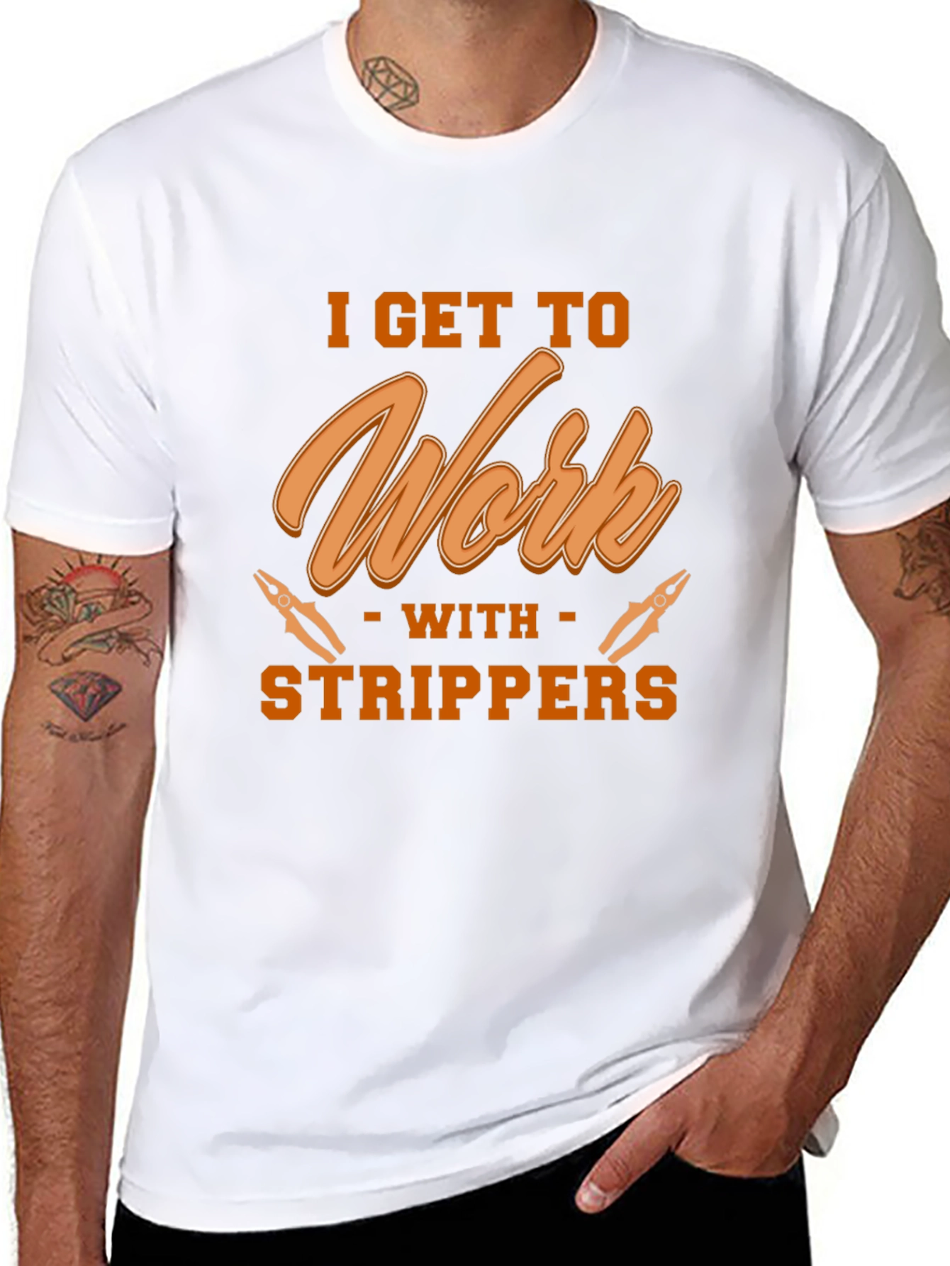 I Get To Work With Strippers Black T-Shirt