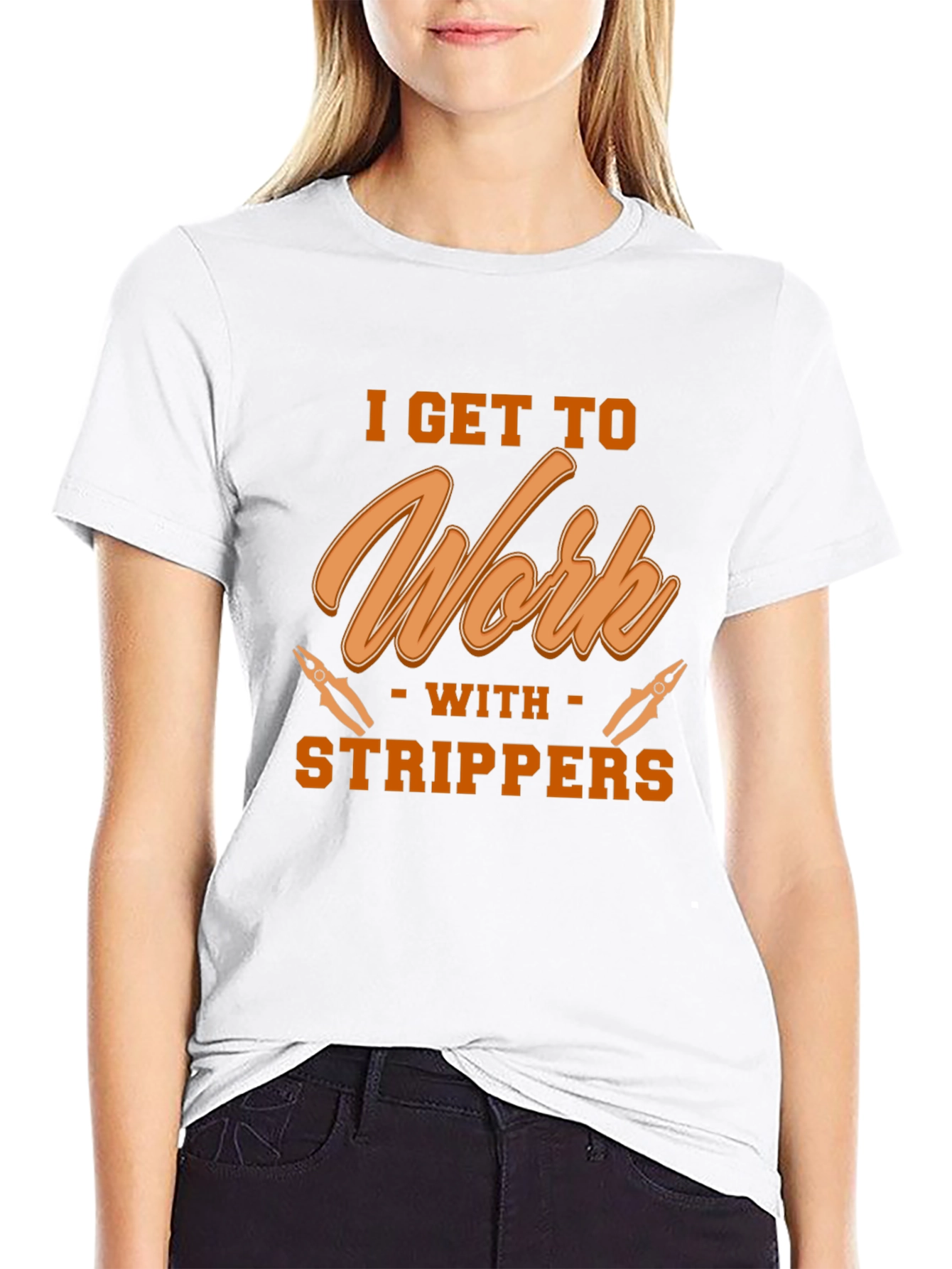 I Get To Work With Strippers Black T-Shirt