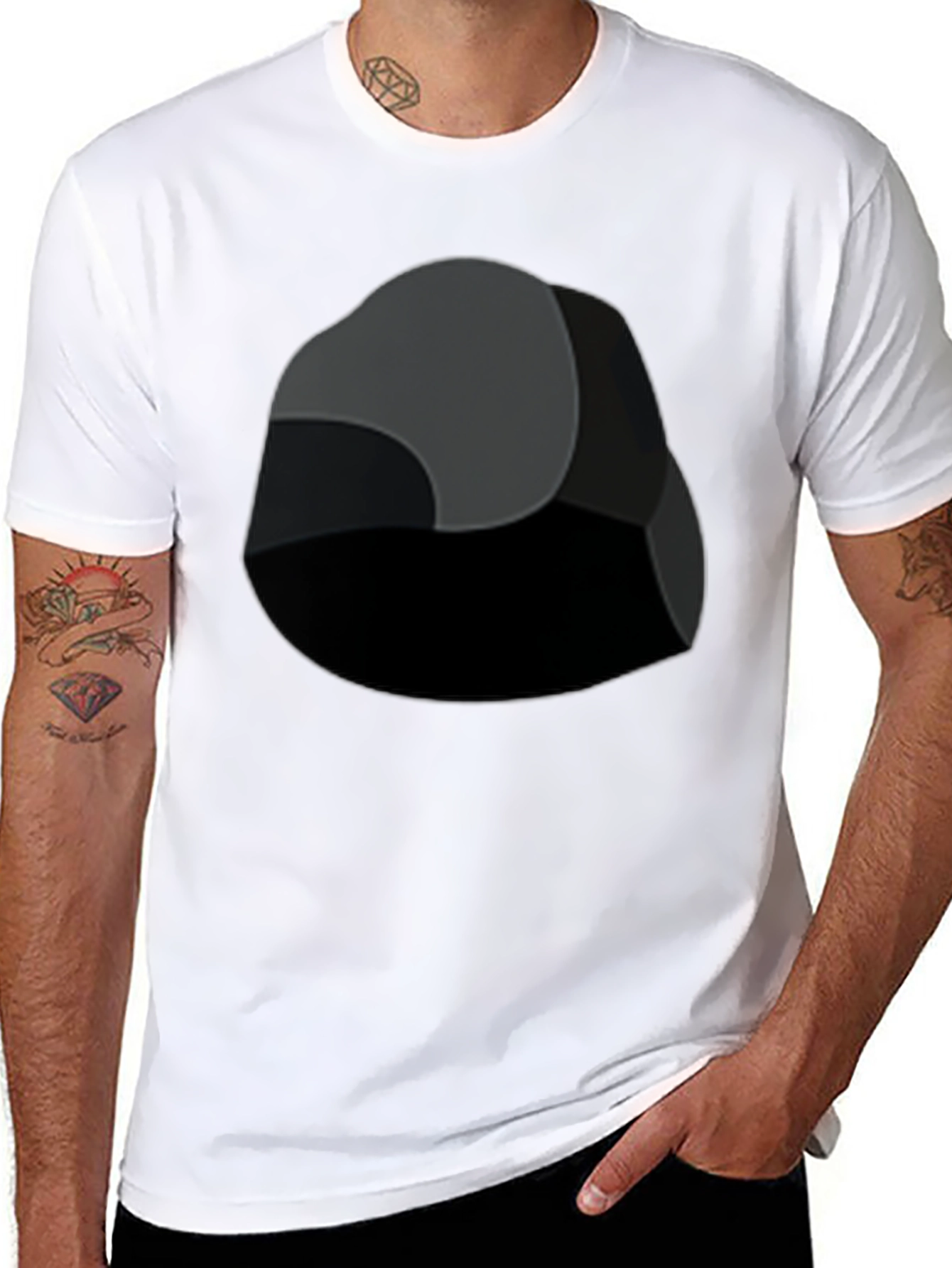 Abstract Rock Graphic Black T-Shirt
