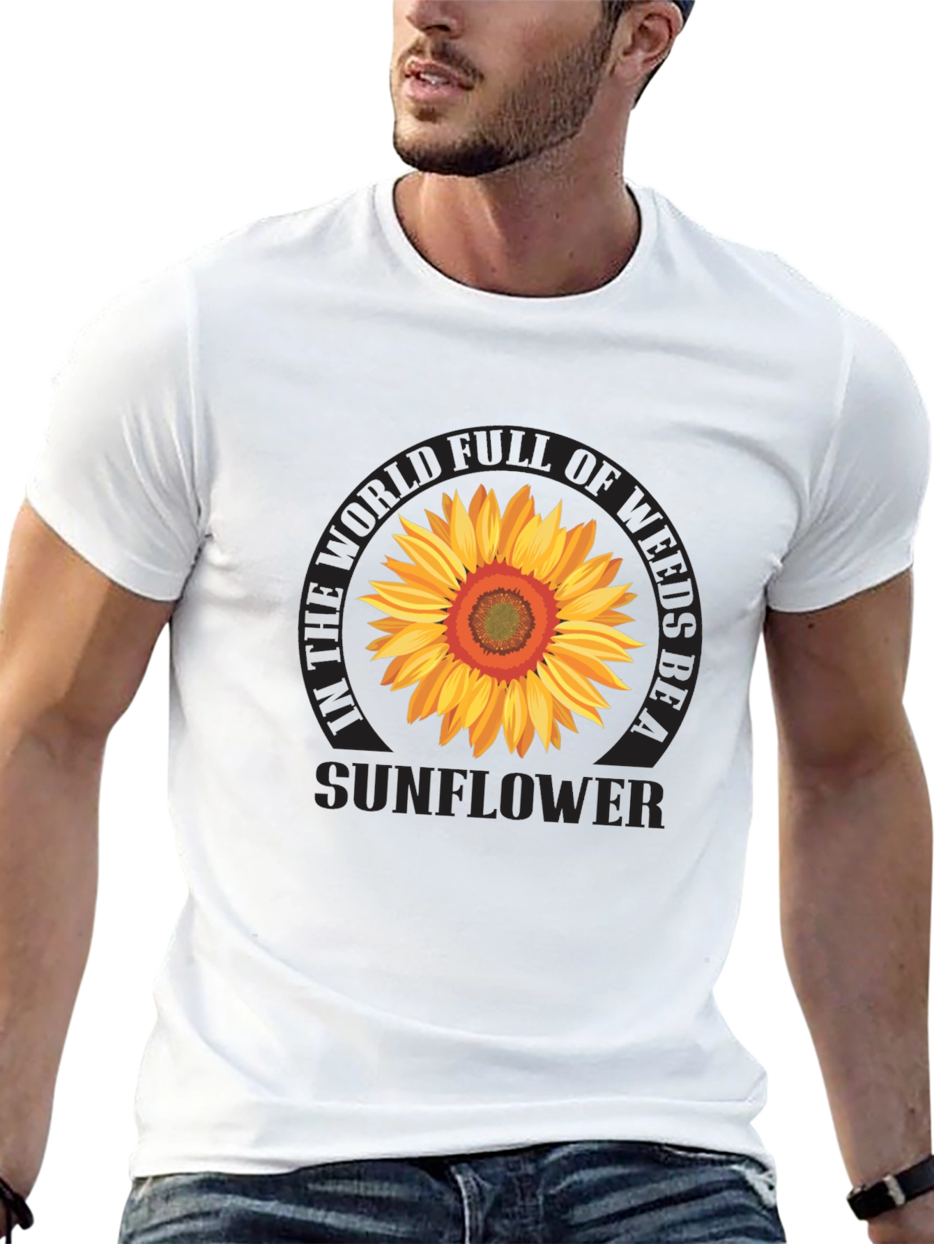 Sunflower Graphic Print Tee - Be a Sunflower