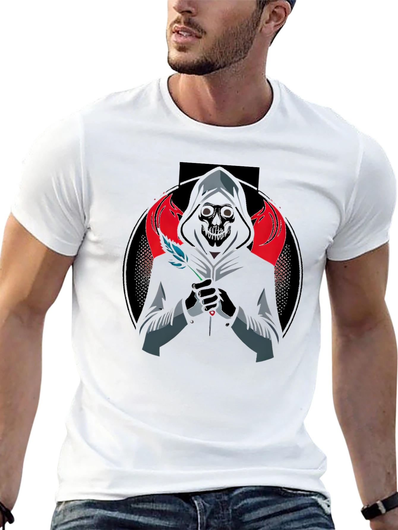 Grim Reaper Graphic Tee - Dark Aesthetic