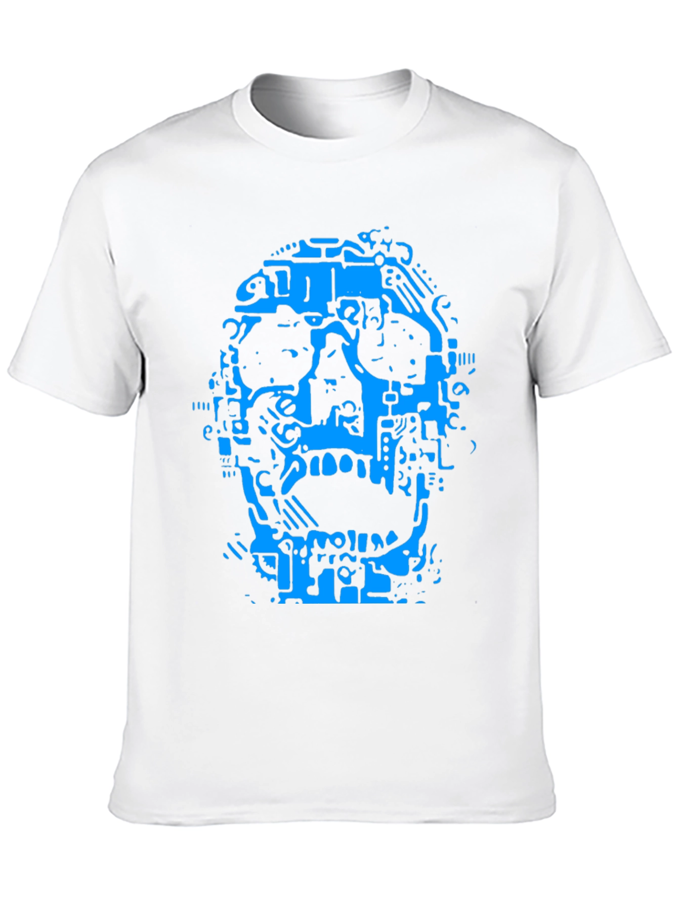 Abstract Skull Graphic T-Shirt - Black