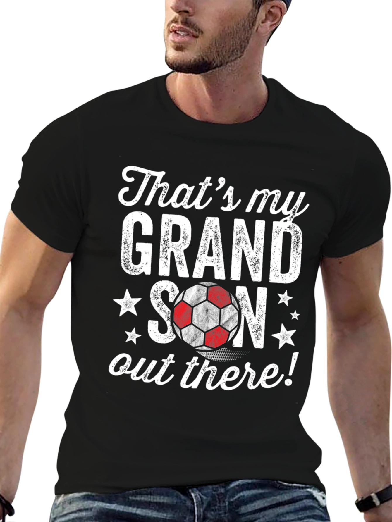Grandson Soccer T-Shirt: Thats My Grandson Out There!