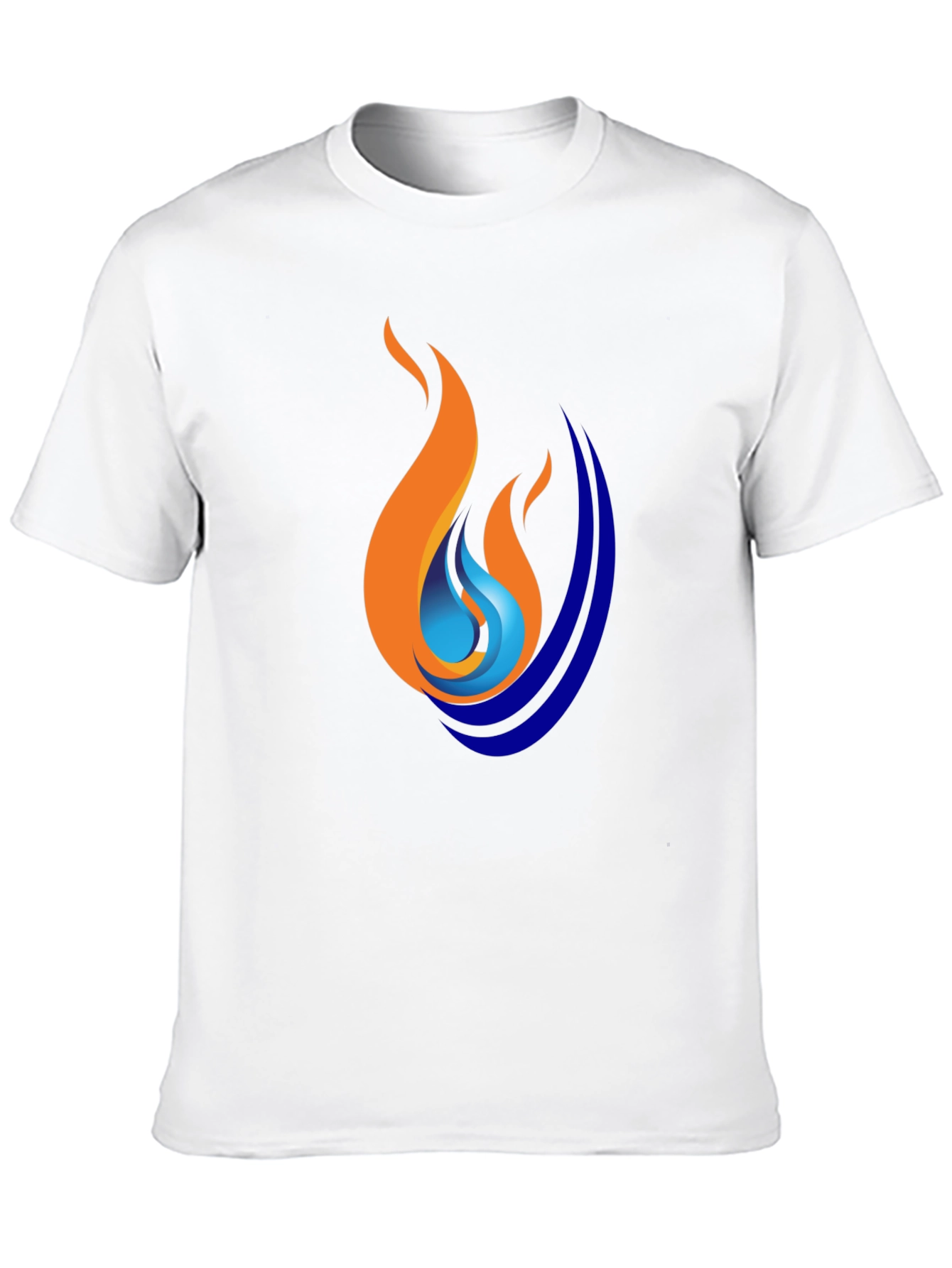Flame & Wave Graphic Black T-Shirt