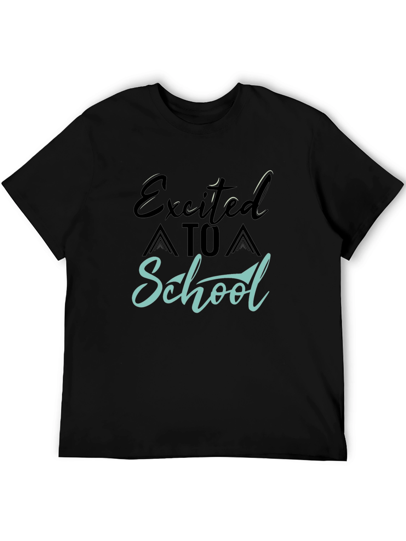 Excited to School Graphic Tee - Black