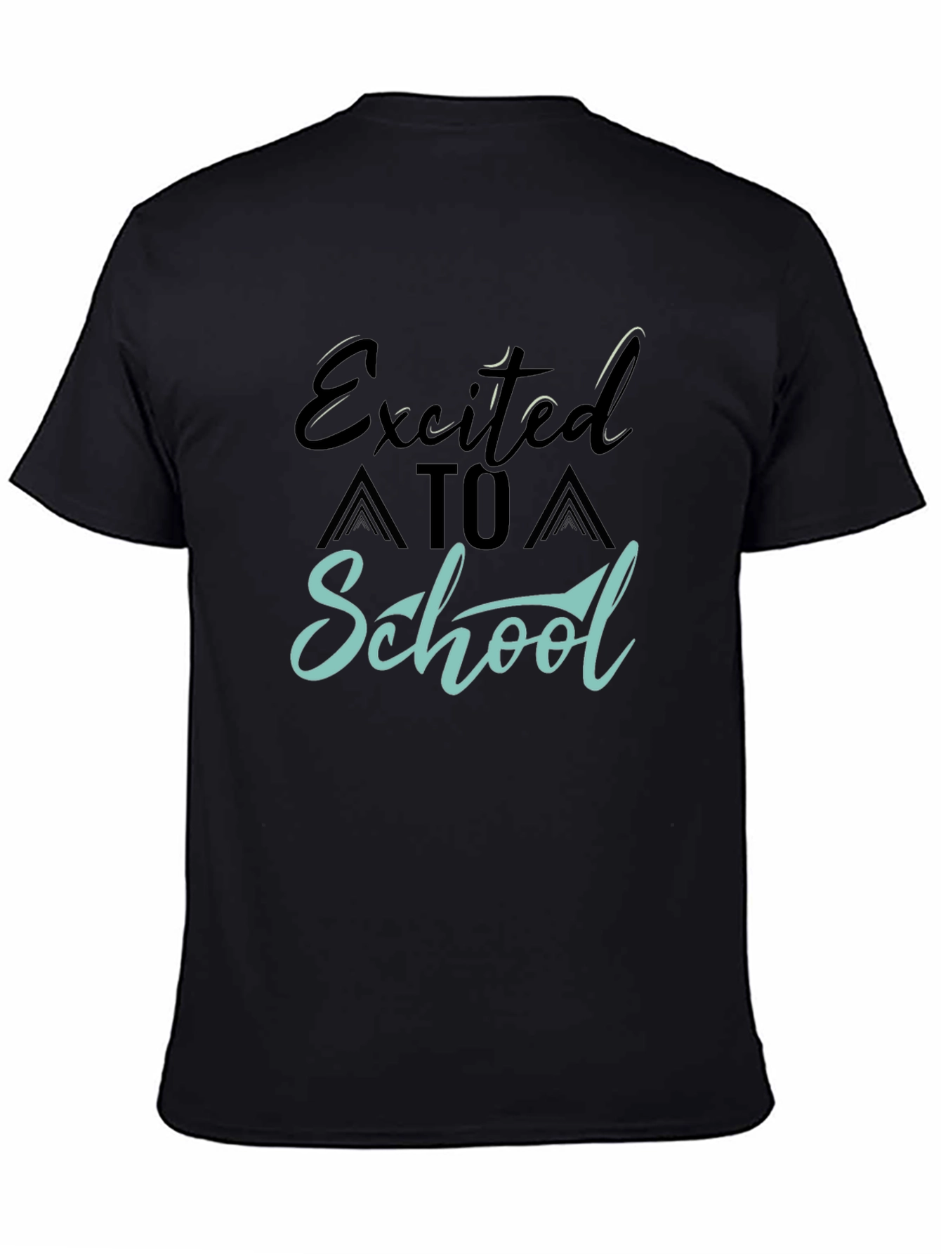 Excited to School Graphic Tee - Black
