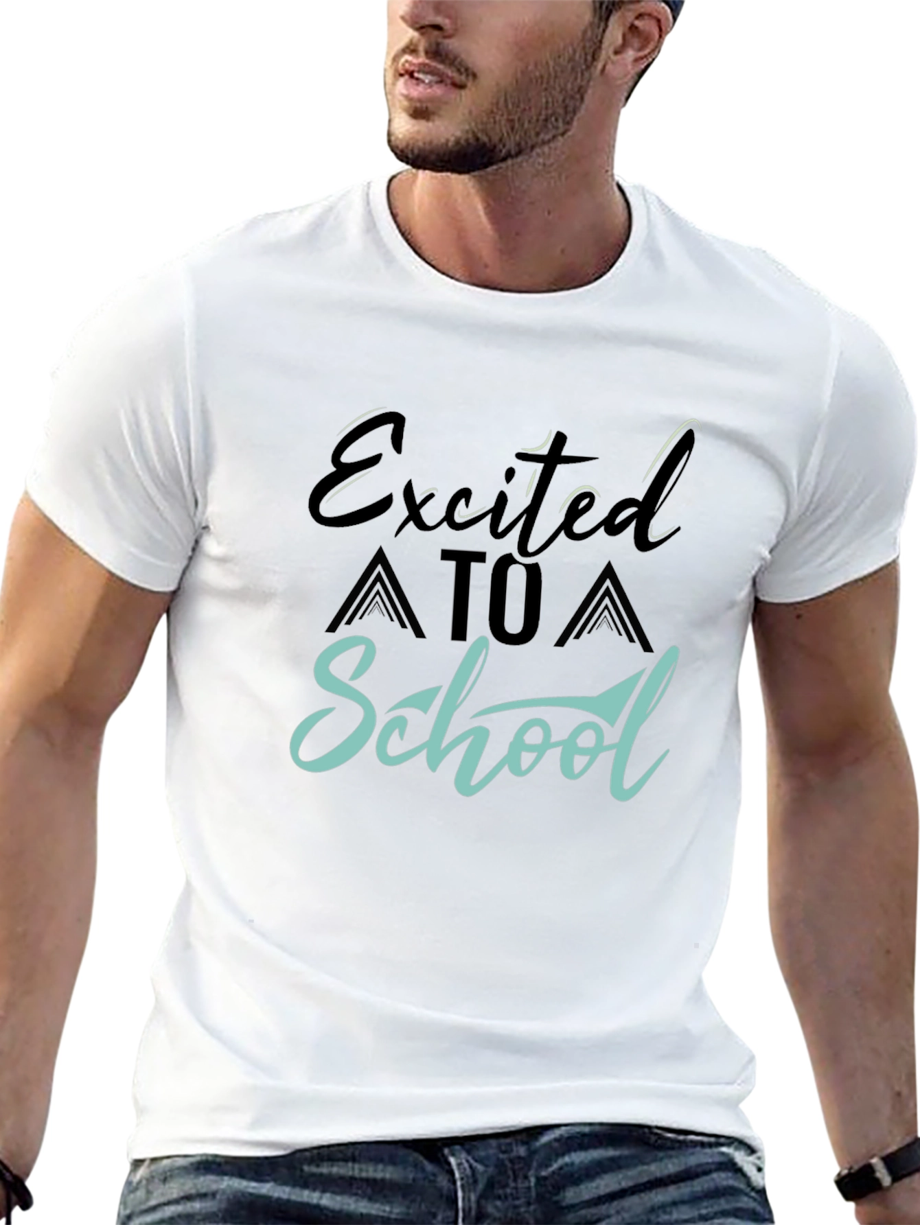 Excited to School Graphic Tee - Black