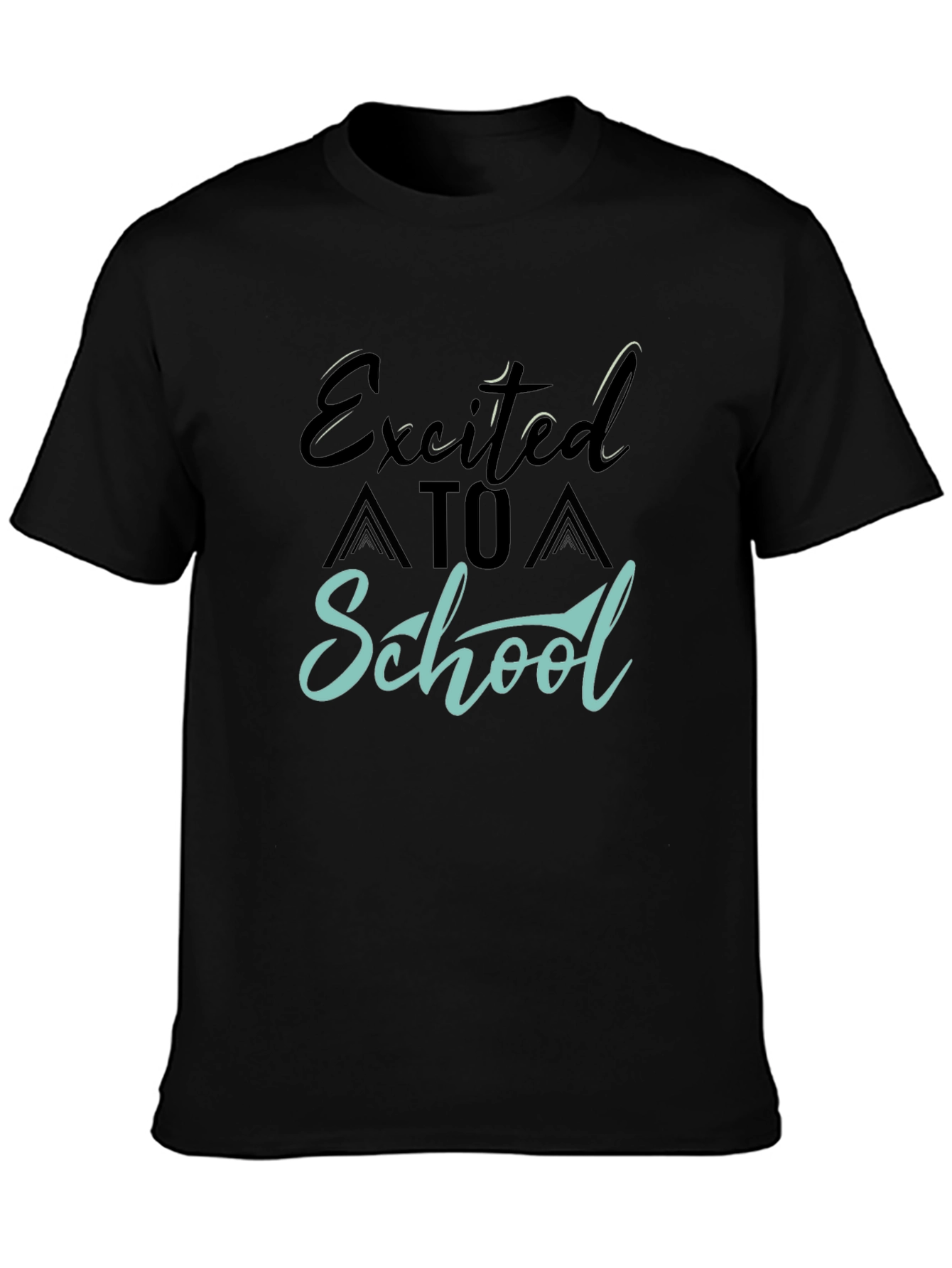 Excited to School Graphic Tee - Black