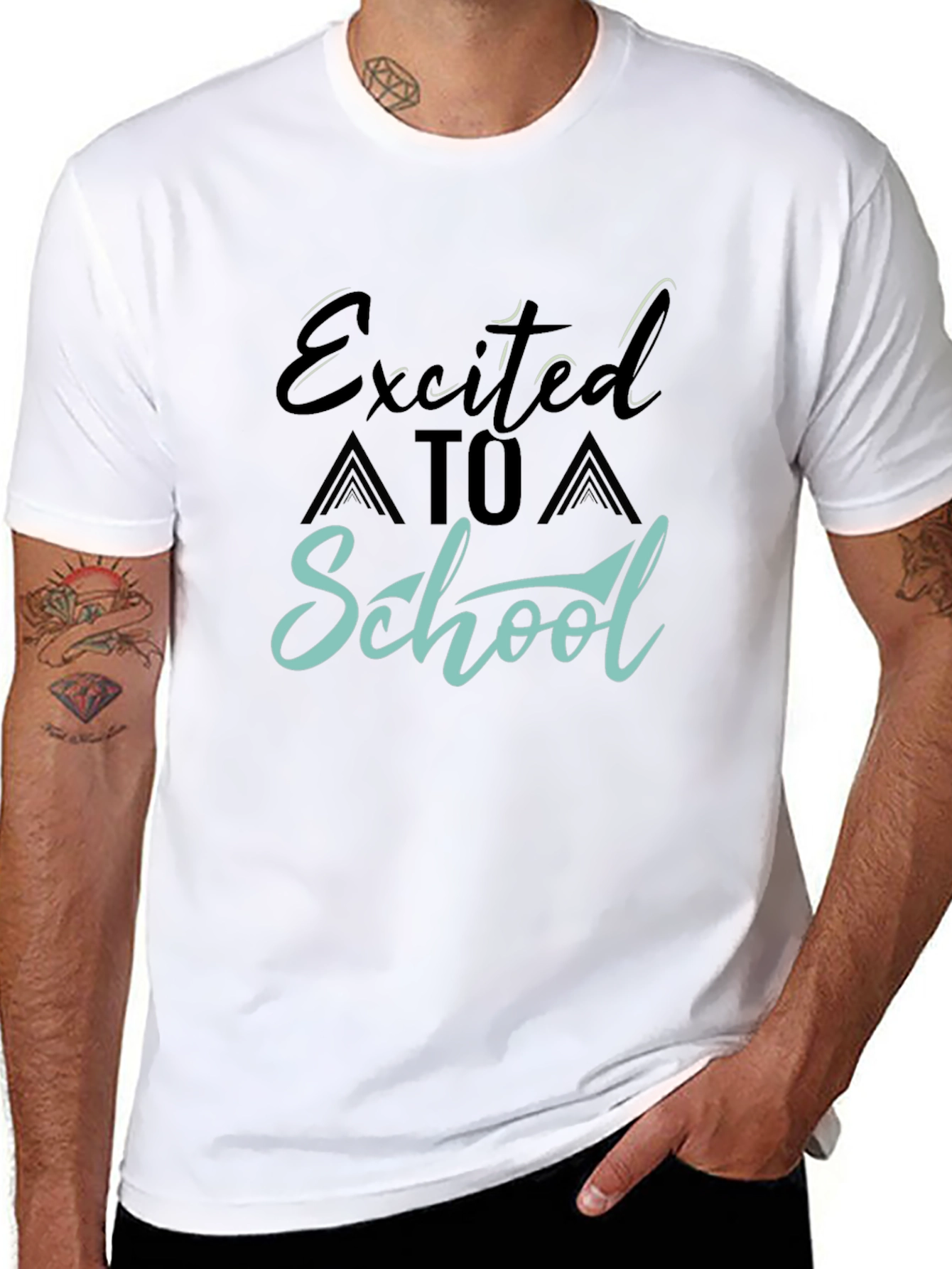 Excited to School Graphic Tee - Black