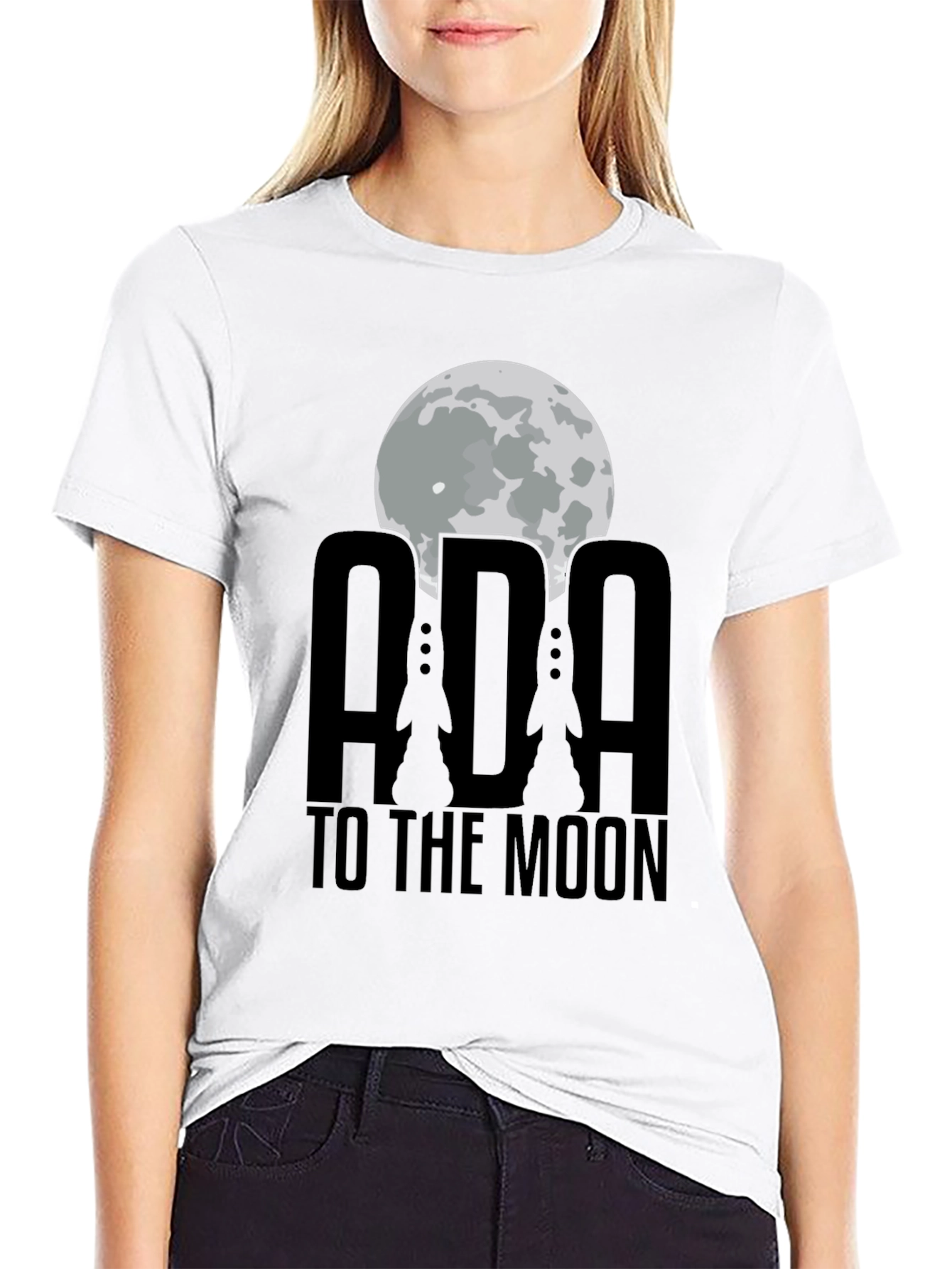 ADA To The Moon Black T-Shirt