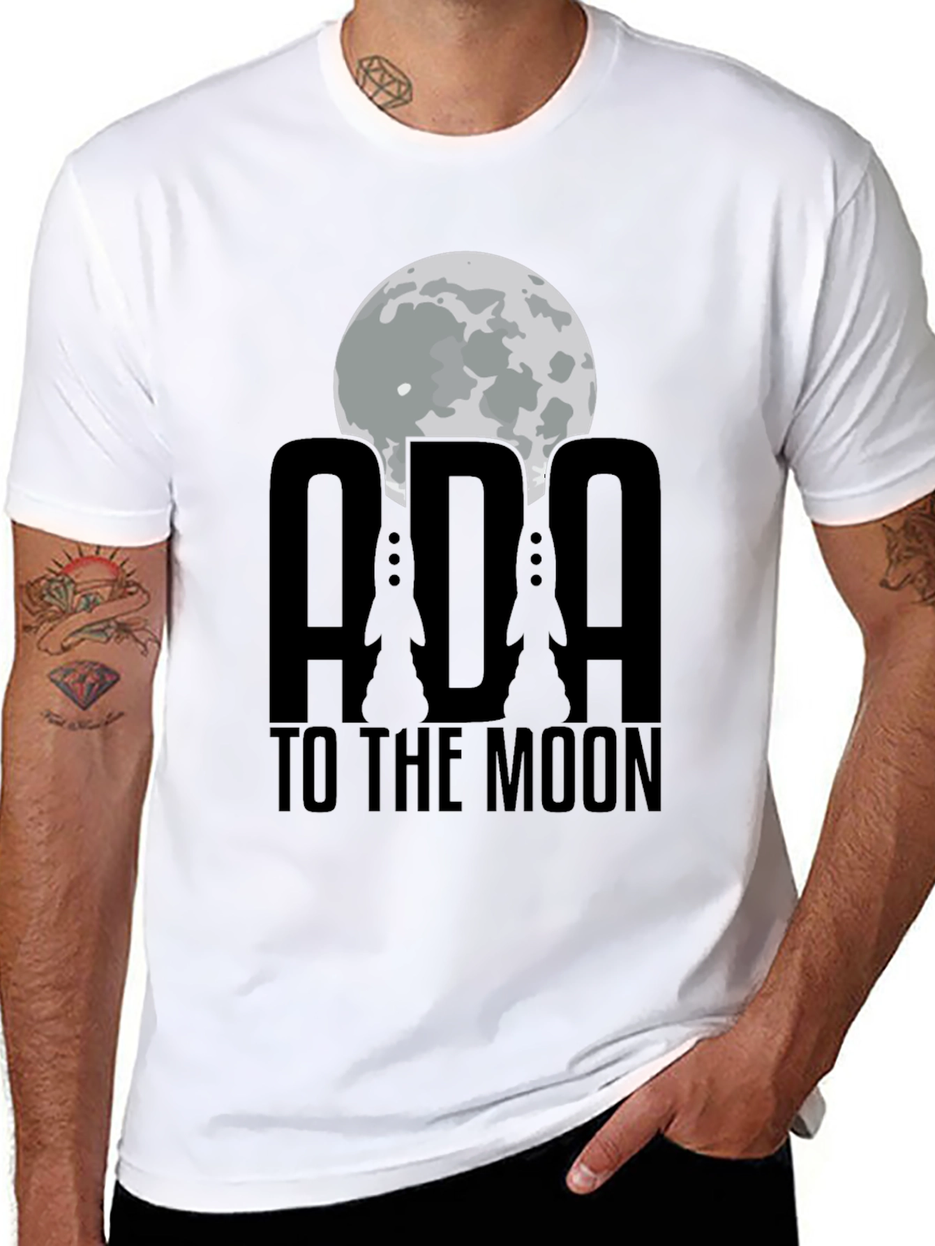 ADA To The Moon Black T-Shirt