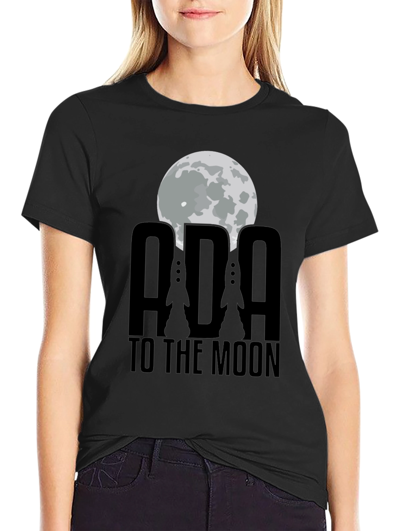 ADA To The Moon Black T-Shirt