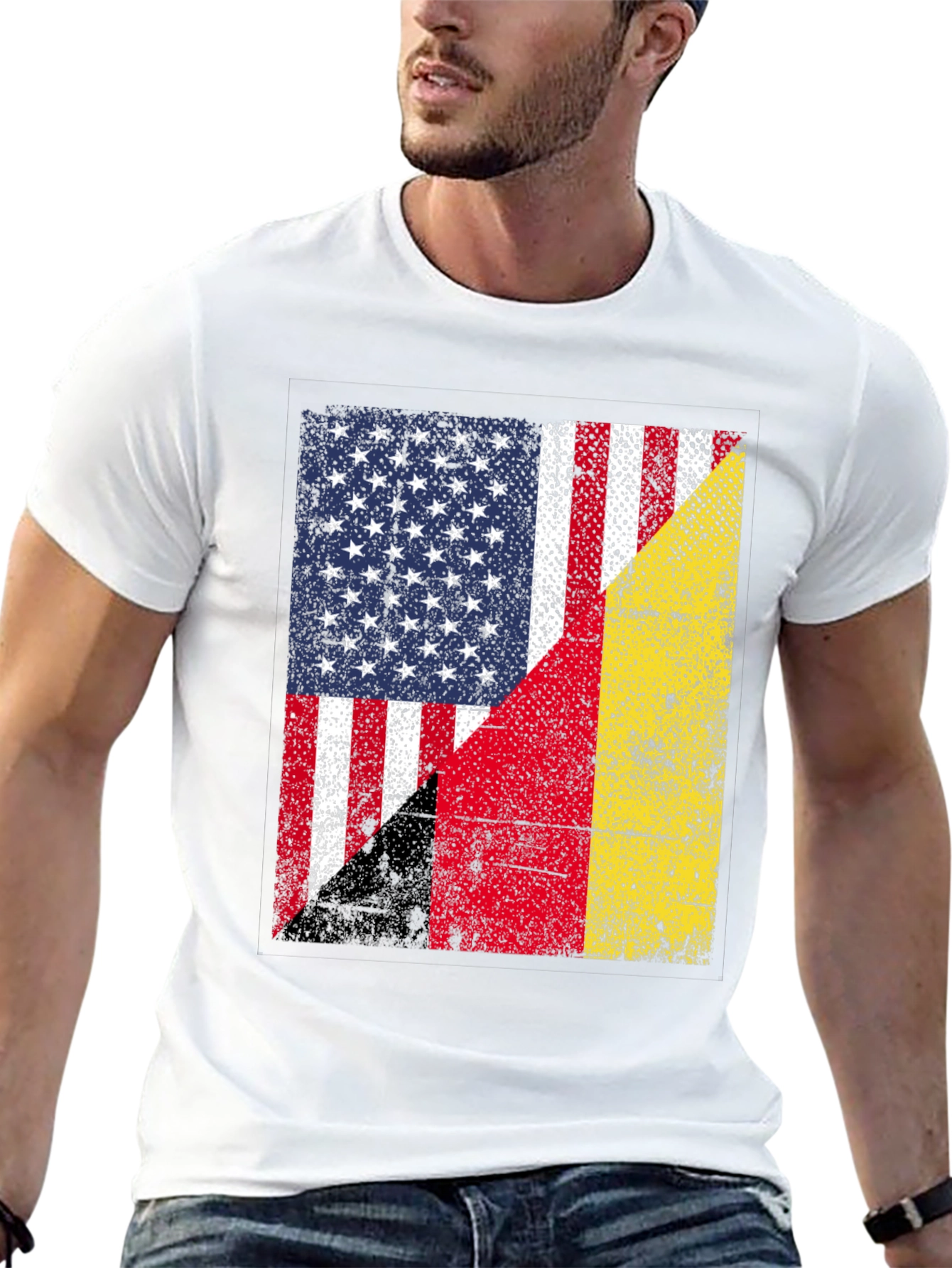 USA & Germany Flag T-Shirt Patriotic Graphic Tee