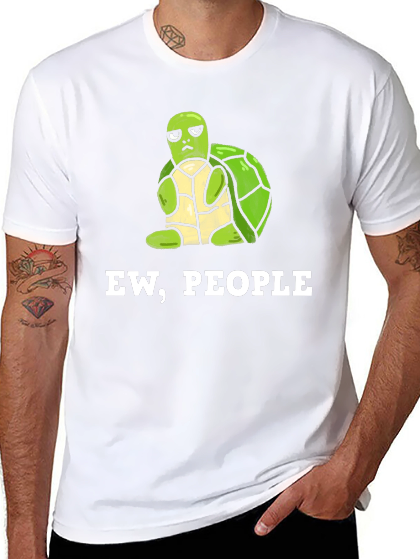 Ew People Turtle Graphic Tee - Unisex Black T-Shirt