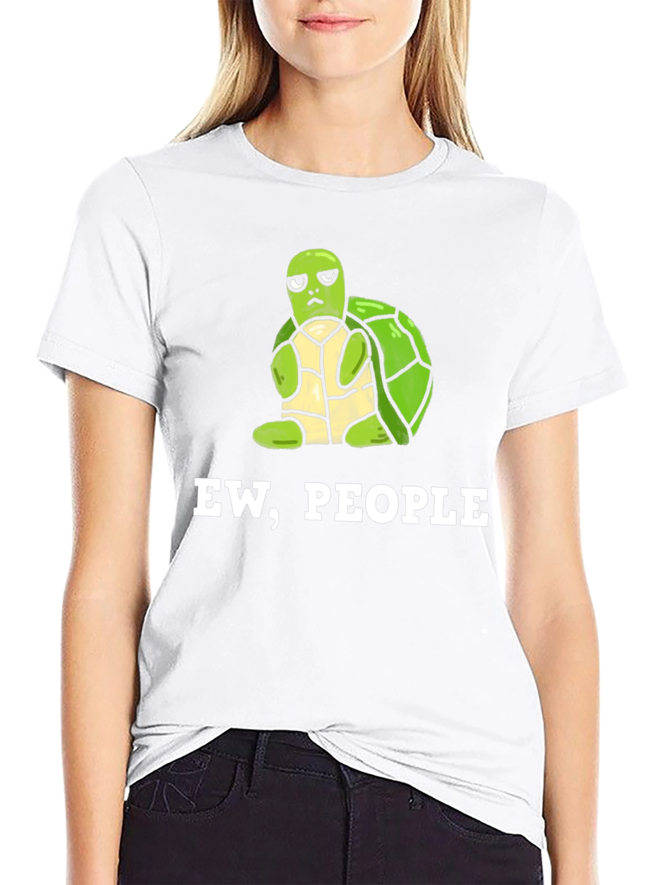 Ew People Turtle Graphic Tee - Unisex Black T-Shirt