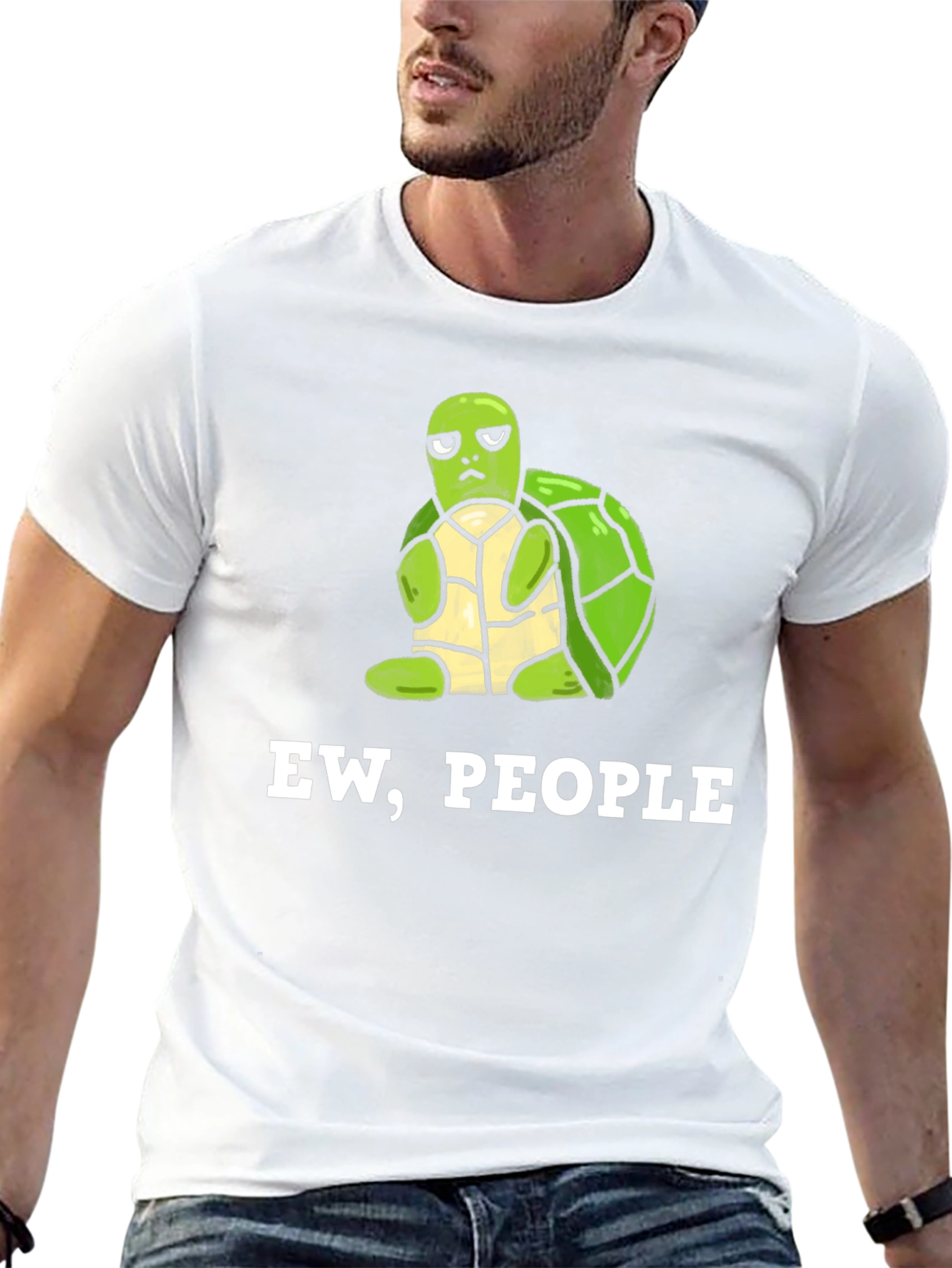 Ew People Turtle Graphic Tee - Unisex Black T-Shirt