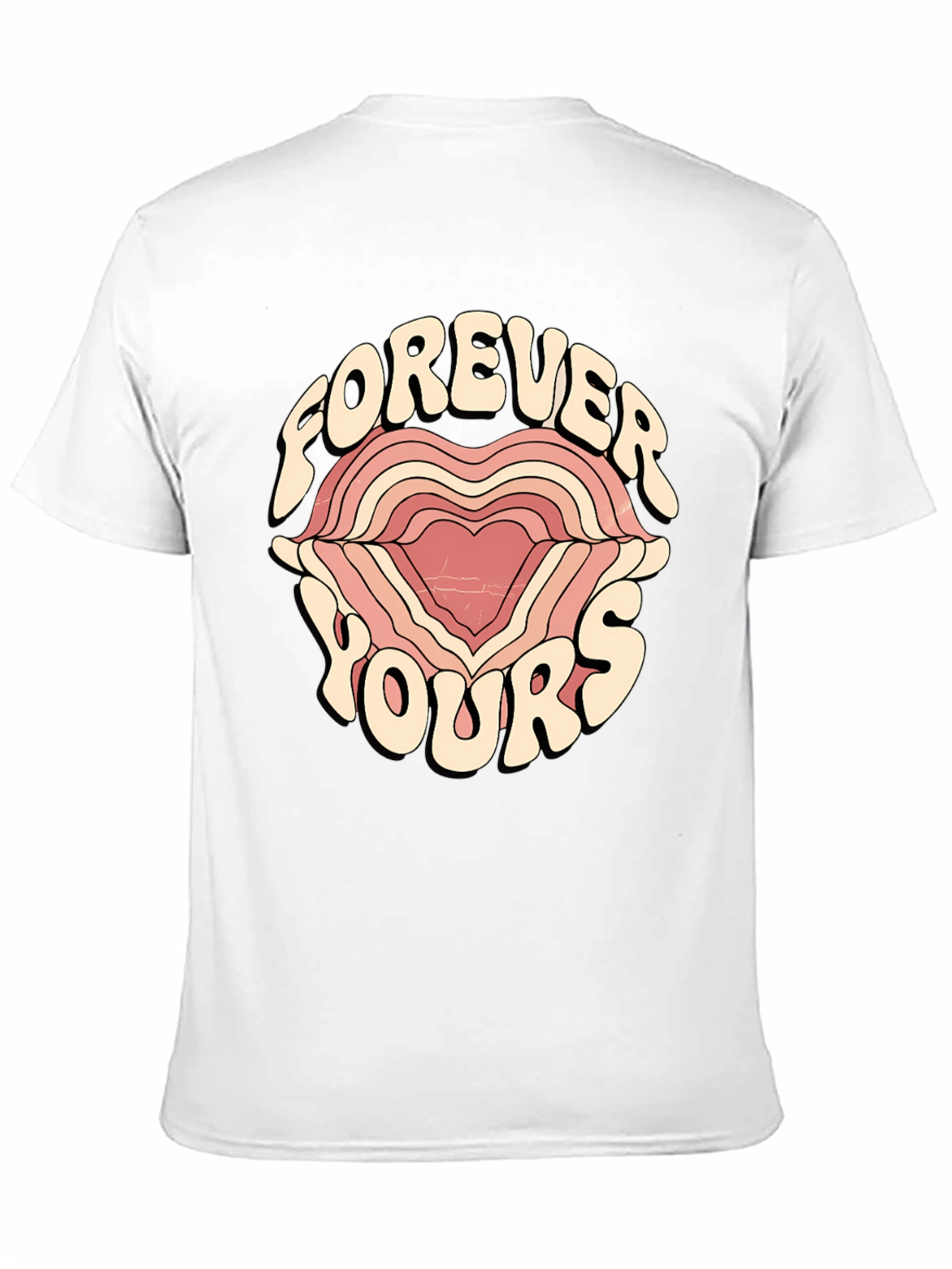 Forever Yours Graphic Tee - Retro Heart Design