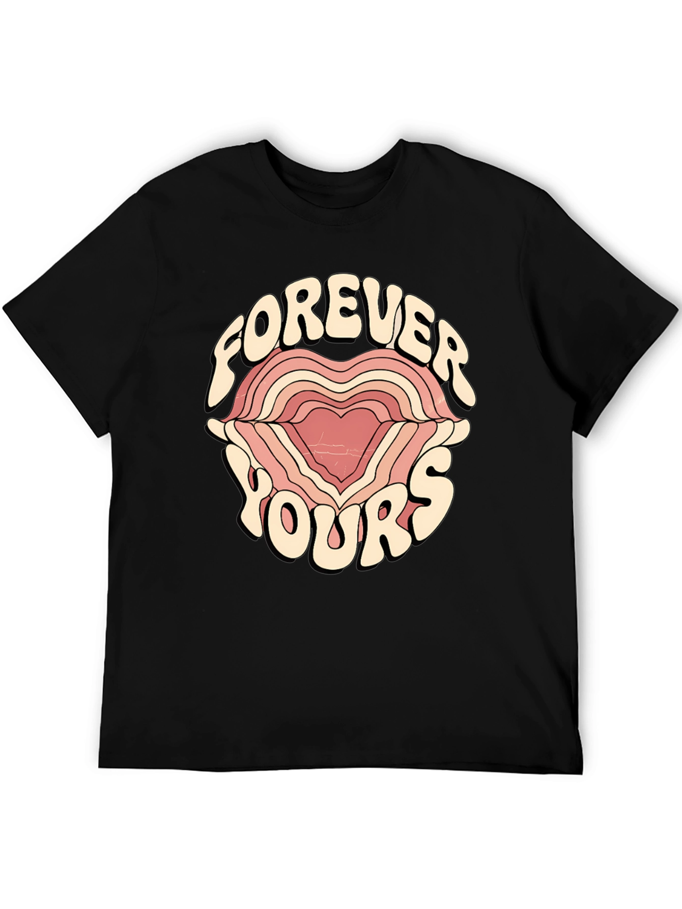 Forever Yours Graphic Tee - Retro Heart Design